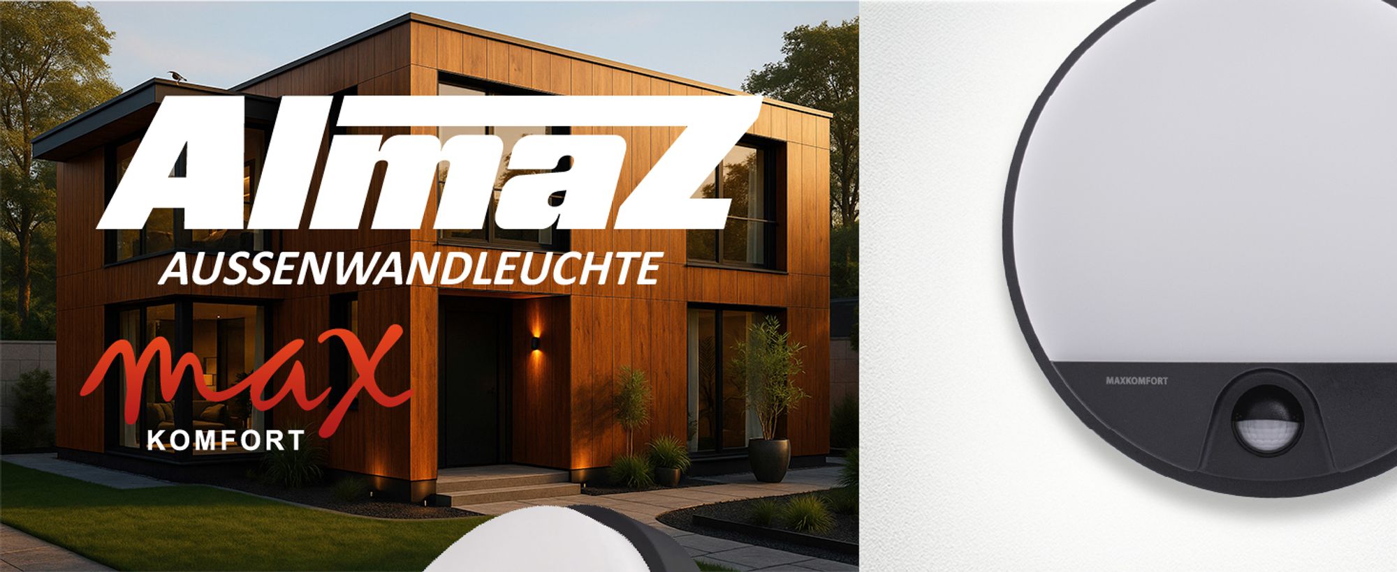 ALMAZ LED Außenwandleuchte schwarz – Modernes Design, klare Beleuchtung, 15W, IP54