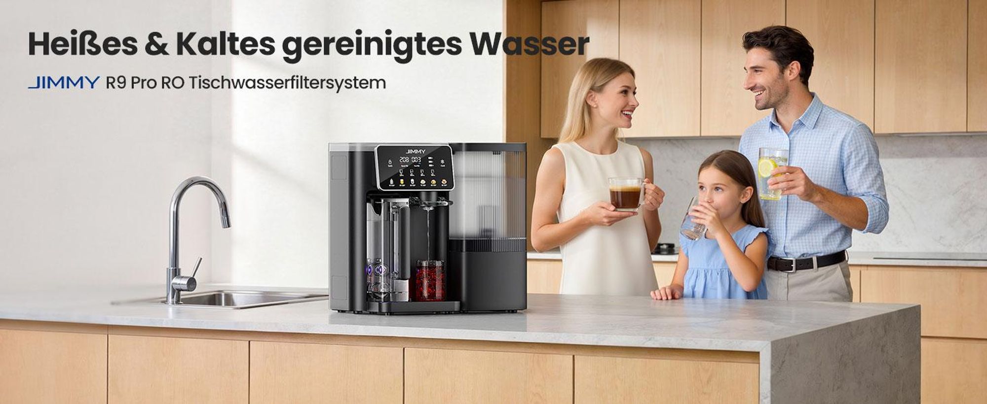 JIMMY R9 Pro, Aufsatz-Wasserfilter, 5,5 l, Schwarz, Transparent