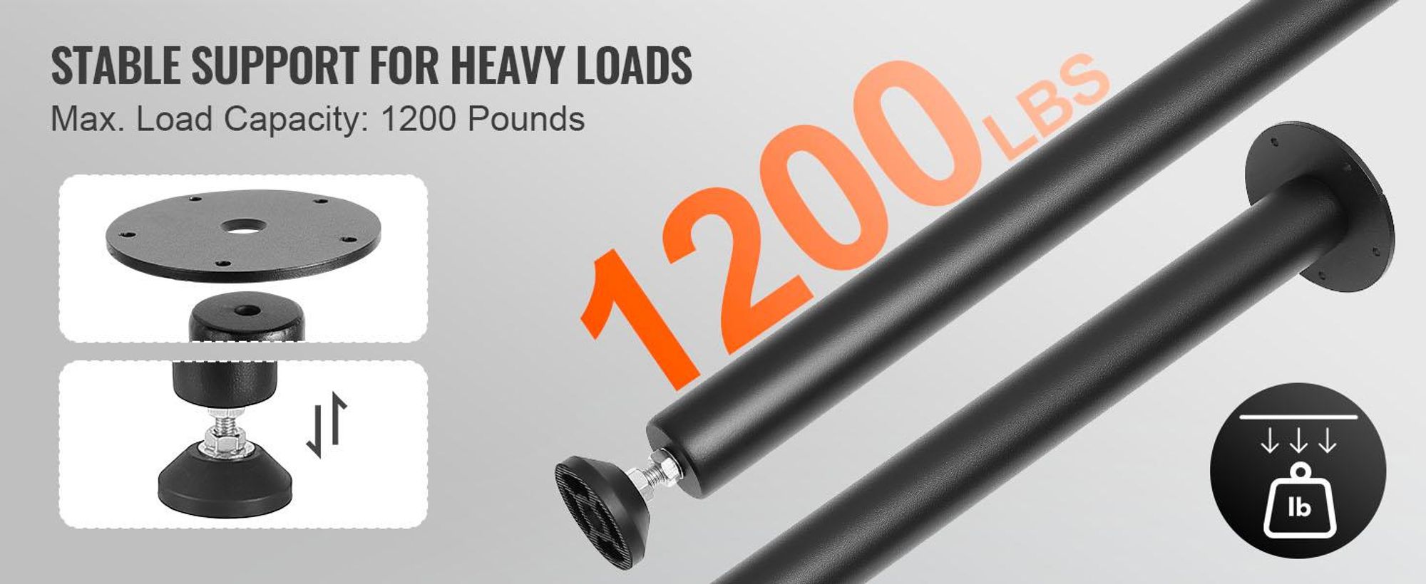 VEVOR 4er-Set Tischbeine Tischkufen 711,2mm hoch 110mm Montageplatte Kohlenstoffstahl mattschwarze Pulverbeschichtung 544kg Tragfähigkeit Ideal für Küchentische Wohnzimmerkonsolen Studio-Tische