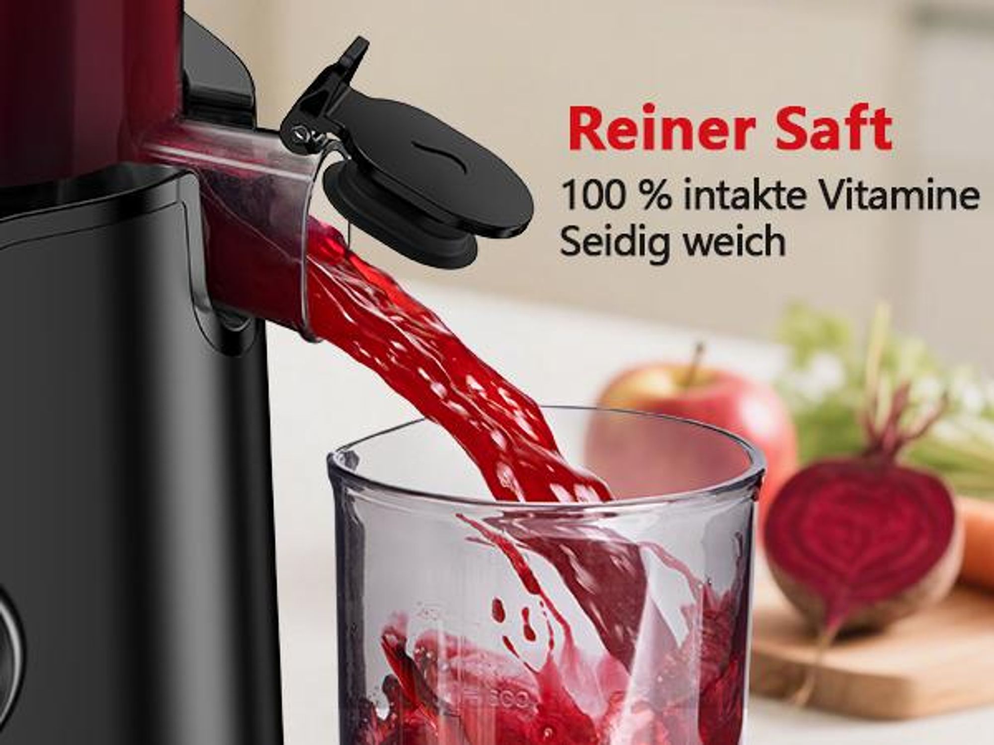 LINKChef SJ-051-EU-BL Entsafter - CE 200W Leistung 1.2L Inklusive Saftpresse Leicht zu reinigen - Schwarz