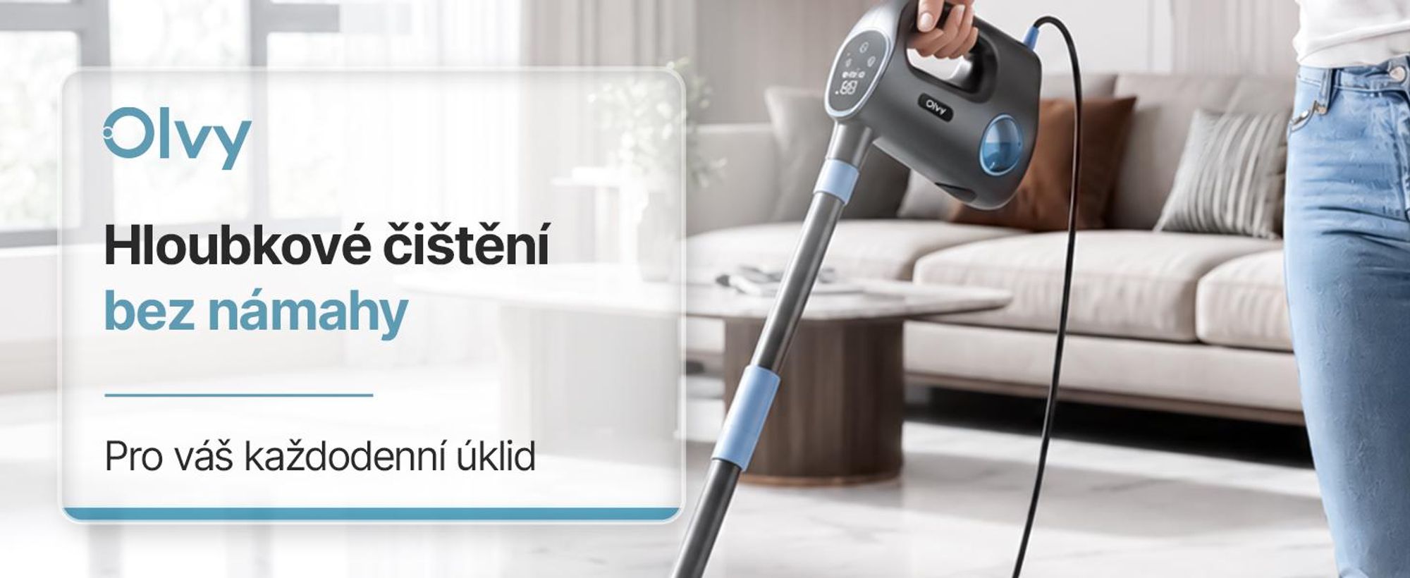 Parní čistič Olvy 14 v 1 s funkcí vytírání a dotykovým displejem – pára o teplotě 125 °C – ruční parní čistič na koberce, pohovky a tvrdé podlahy – kabel o délce 5 m