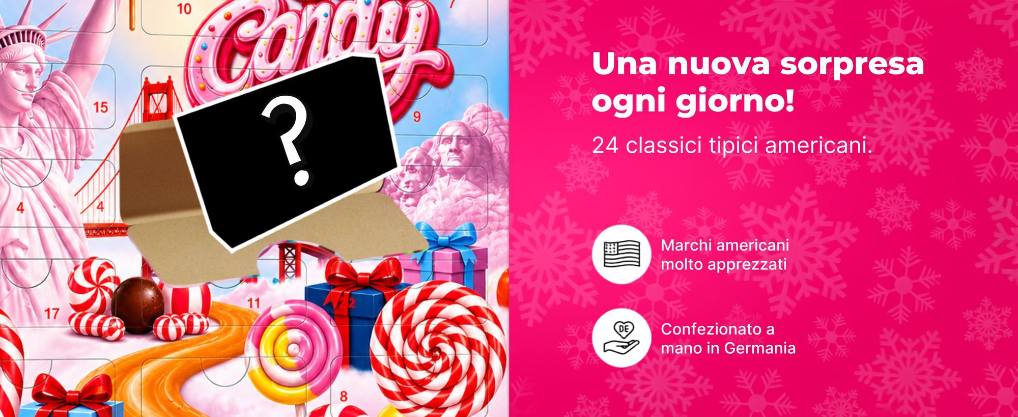 BOXILAND® calendario avvento US Sweets 2026, 24 dolci americani, candy