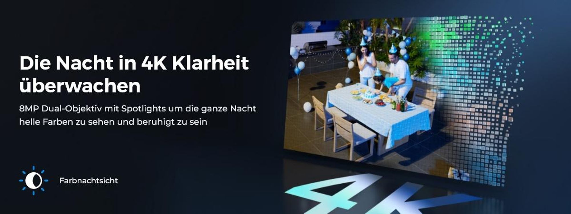 Reolink Argus Track+Solarpanel, 4K 8MP Akku WLAN Überwachungskamera Außen, Dual-Objektiv, 5/2,4 GHz WiFi, Auto Tracking & Zoom, Farbnachtsicht