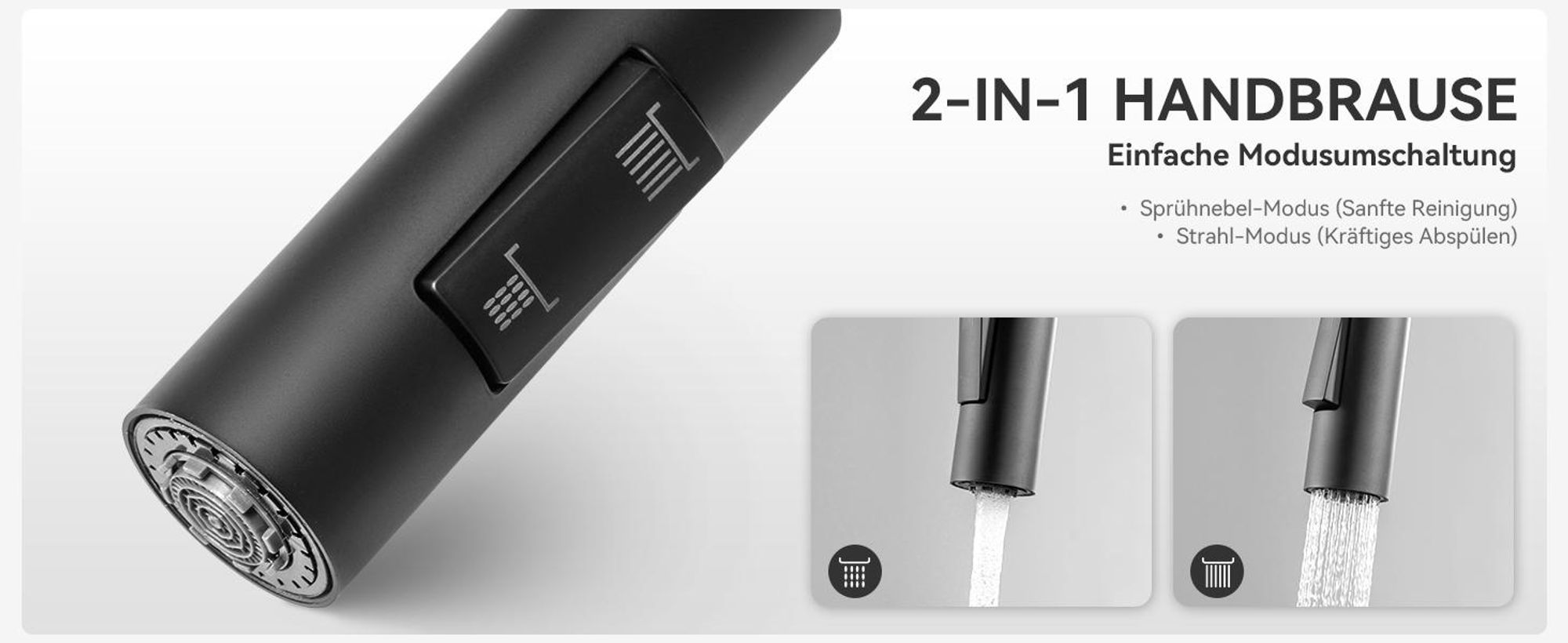 Wasserhahn Küche Ausziehbar Vasen-Design, 2 Strahlarten Hochdruckarmatur Küchenarmatur, 360° Drehbar Spültischarmatur, Cecipa Mischbatterie Spüle