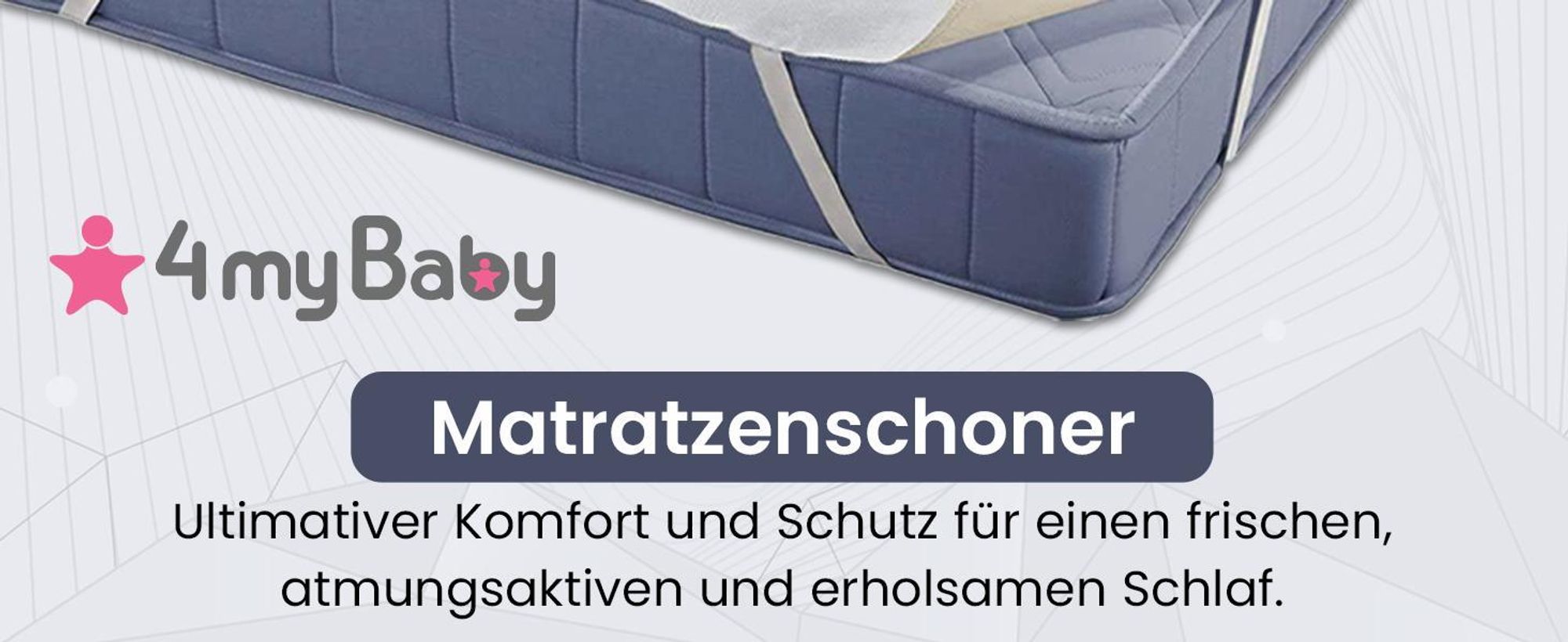 4myBaby Wasserdichter Matratzenschoner 60x120 cm bis 220x200 cm | Molton Matratzenauflage aus 102% Baumwolle | Wasserfester Matratzenschoner mit stischen Eckbändern
