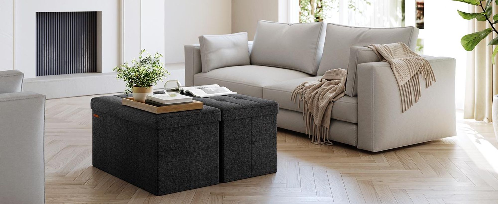 SONGMICS 76cm Sitzbank mit Stauraum, klappbare Sitztruhe, Fußbank, schwarz