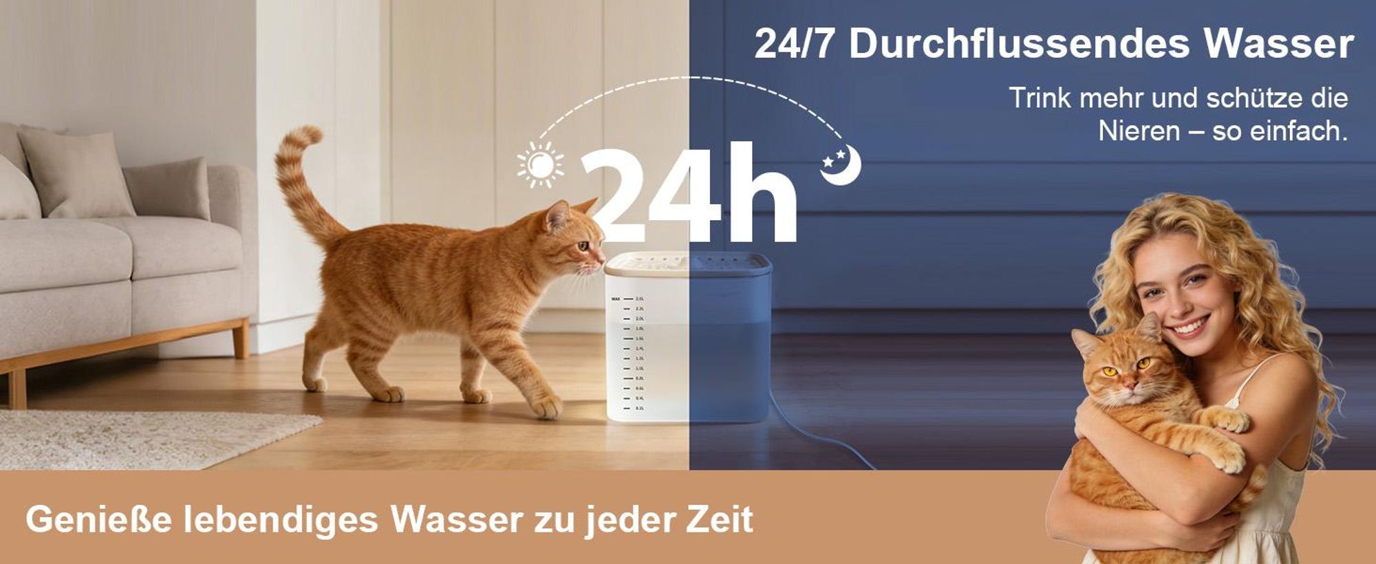 Trinkbrunnen für Katze, Katzenbrunnen, Automatischer Trinkbrunnen für Katzen und Hunde, 3L Wassertank, Leise Wasserpumpe, mit 2 Filterpatronen