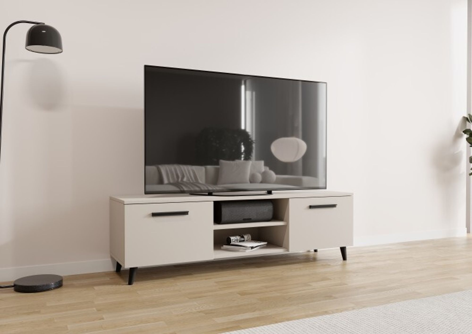 Per la Vita TV-Schrank Bergen 150, Kaschmir Kabinett, Tisch, Wohnzimmer, Modern, Wohnzimmerschrank, Fernsehtisch