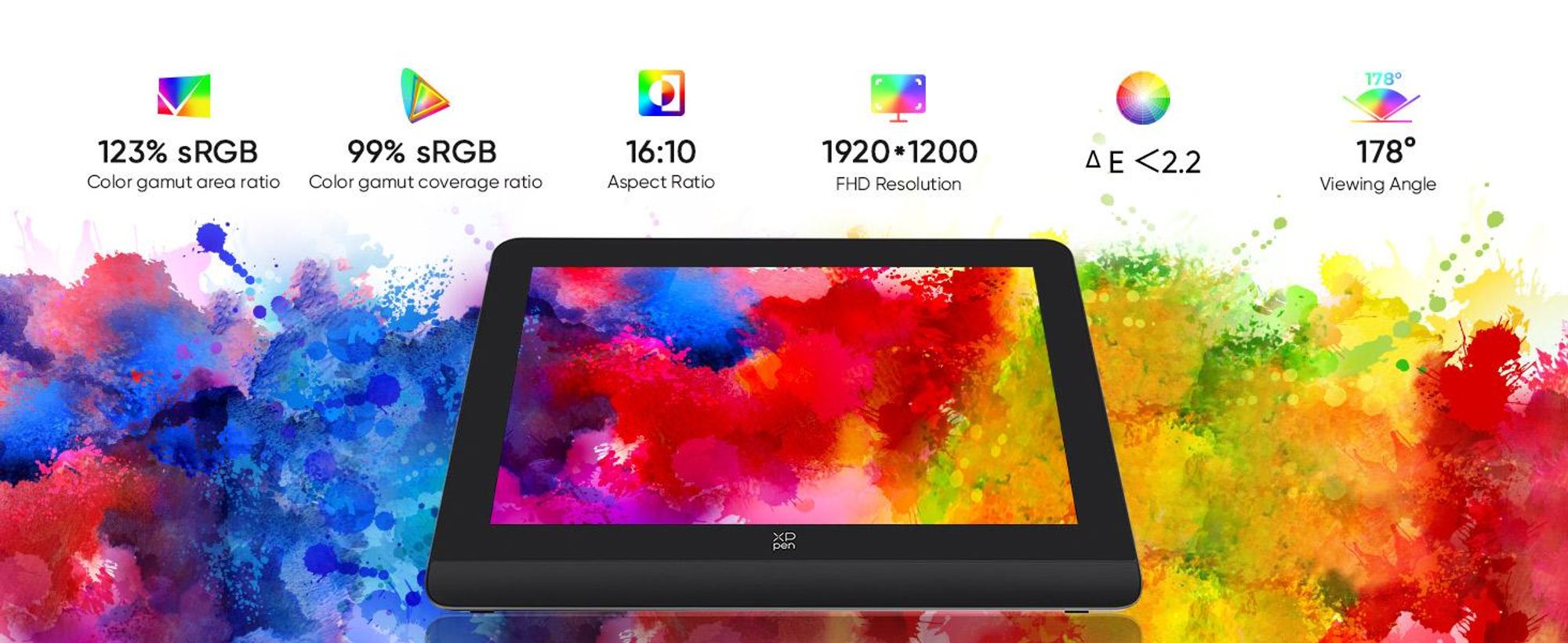 XPPen Artist Pro 14 (Gen 2), Kabelgebunden, 5080 lpi, 298,94 x 186,84 mm, USB, 1 cm, Stift, Berührung