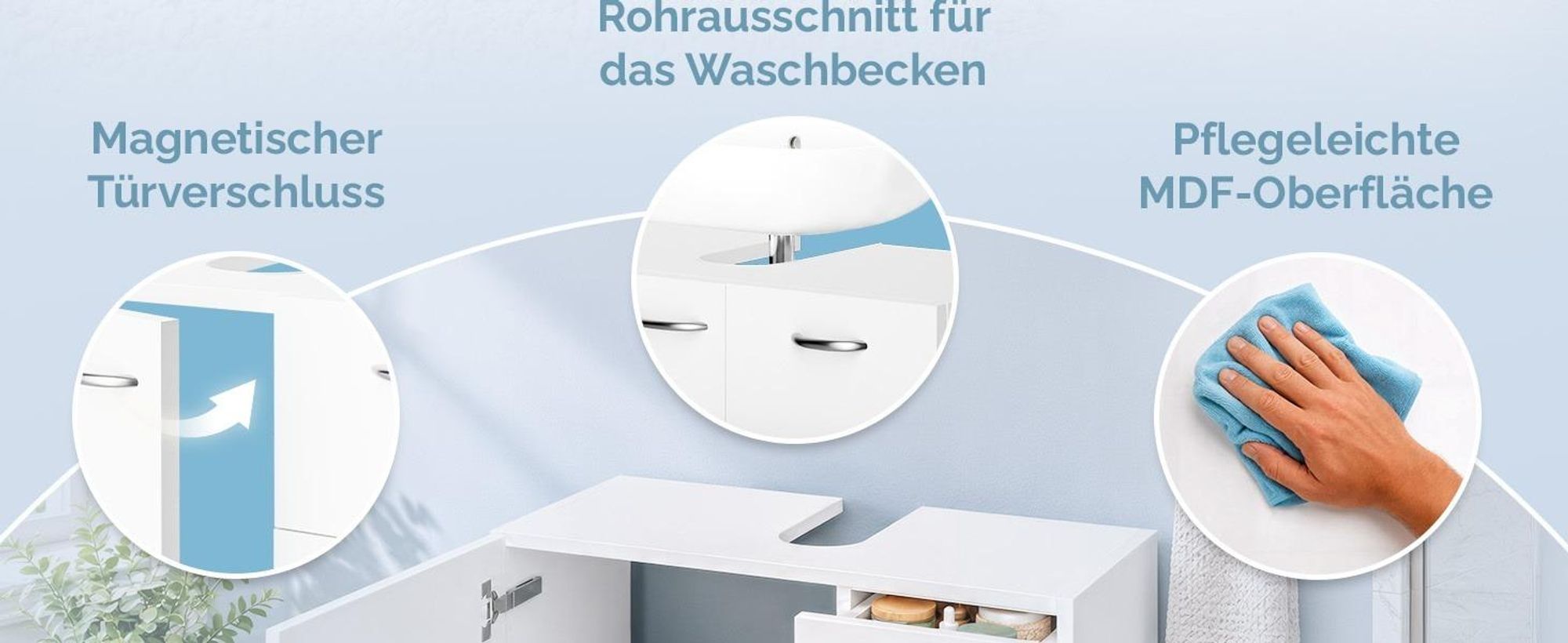 CASARIA® Waschbeckenunterschrank