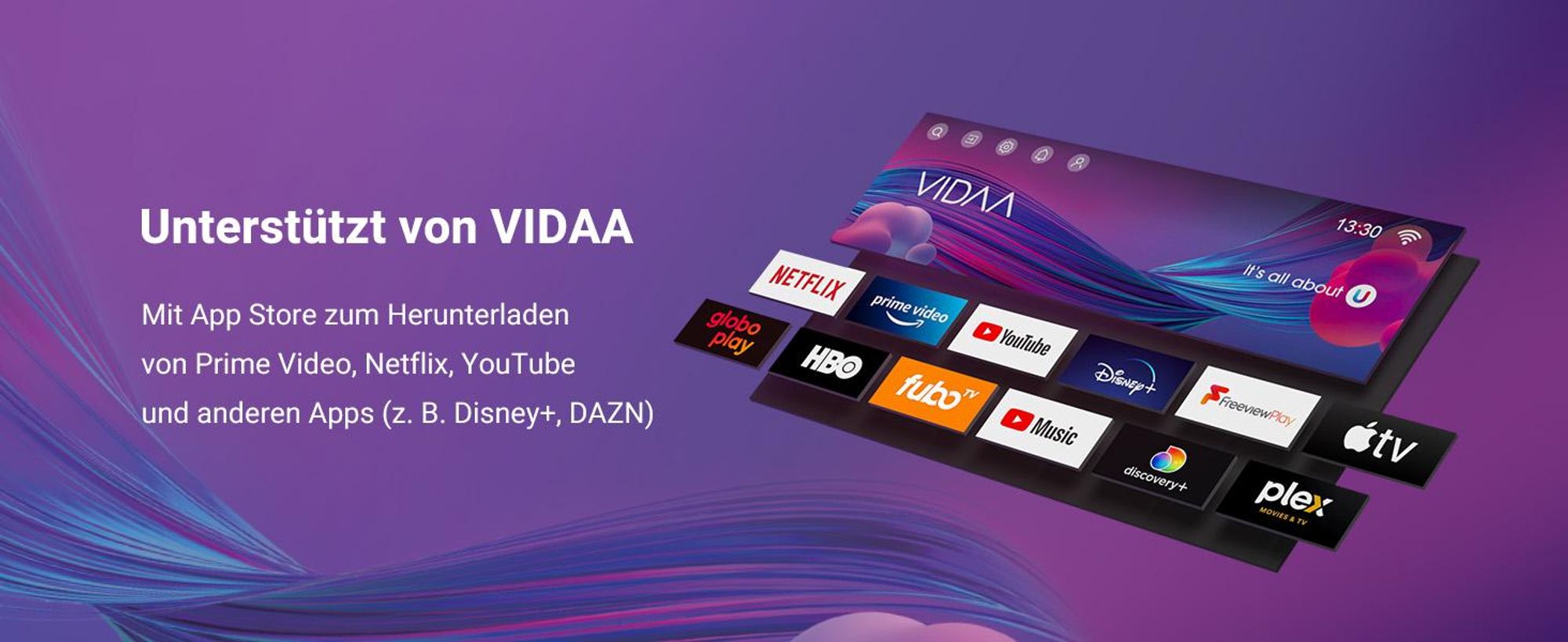TuTu VIDAA Smart TV - LED Full HD - 25 Zoll/64 cm - Randlos Design - Tripple Tuner DVB-T/T2/S/S2/C - HDMI x3, USB x2, CI+ - Streaming-Apps - Hotel Mode - TUV25FQ1B