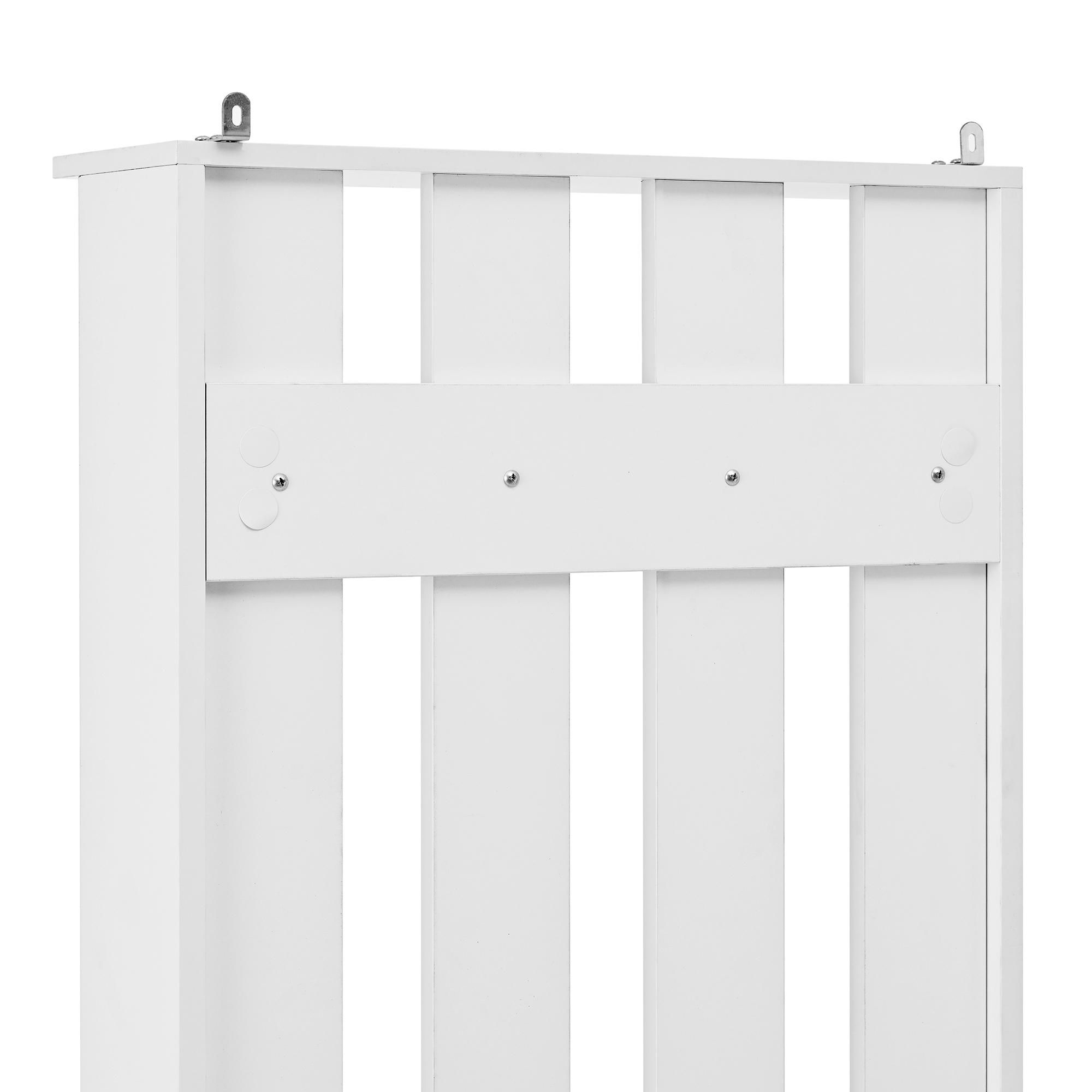 Merax Garderobenset, Garderobenständer, 2-in-1 Garderobe mit Schuhschrank und 8 Haken, Flurmöbel, Flurgarderobe, Garderobenbank, 50×36×190 cm, Weiß