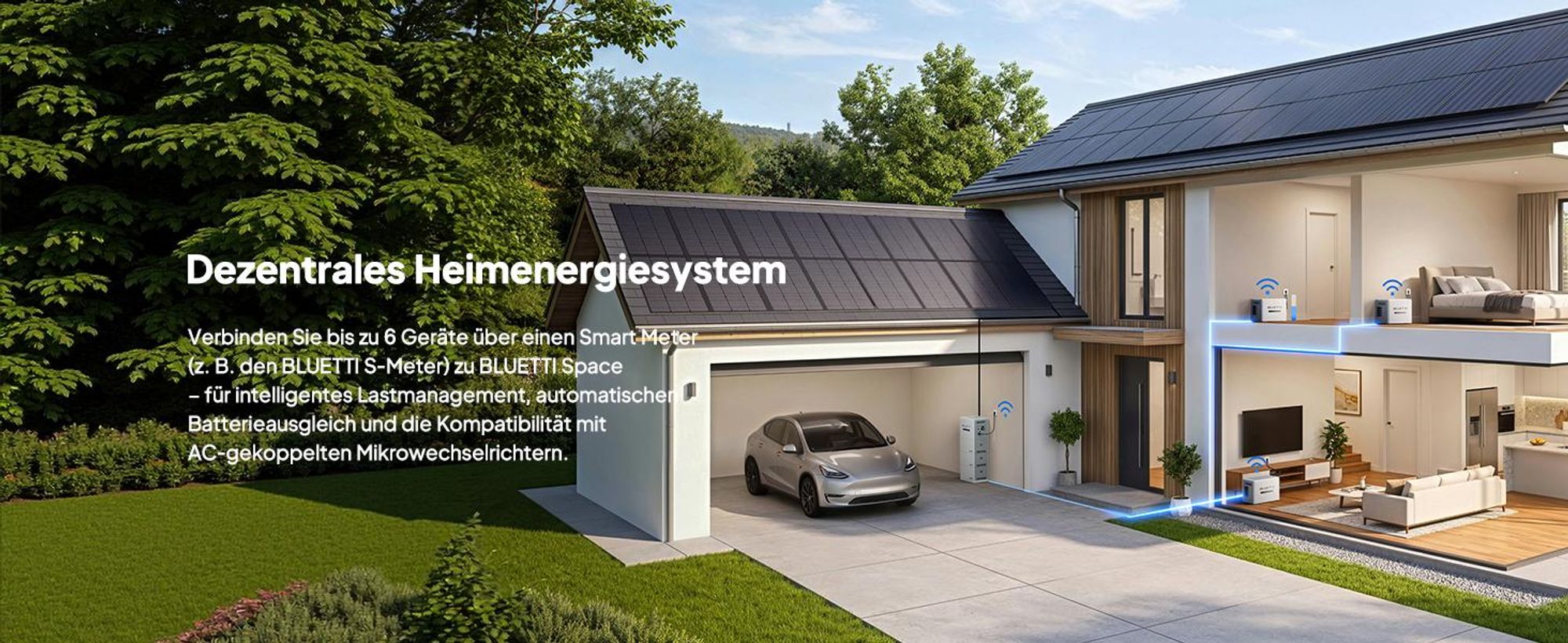 Balkonkraftwerk BLUETTI Balco 260 2560 Wh, 2400W PV-Eingang über 4 MPPT-Tracker erweiterbar auf 15 kWh Speicher für Zuhause, Solarenergie & Notstrom