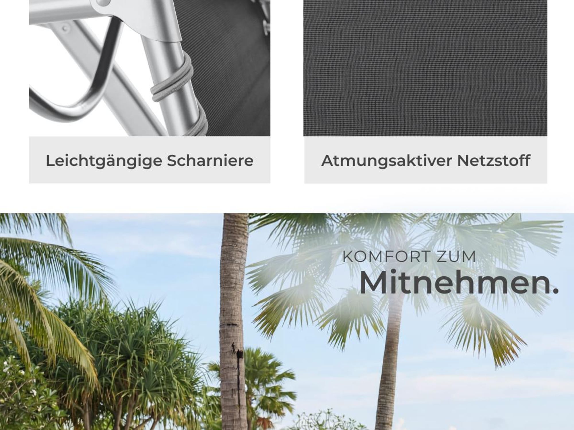 tectake® Sonnenliege Cloud klappbar, stufenlos verstellbar
