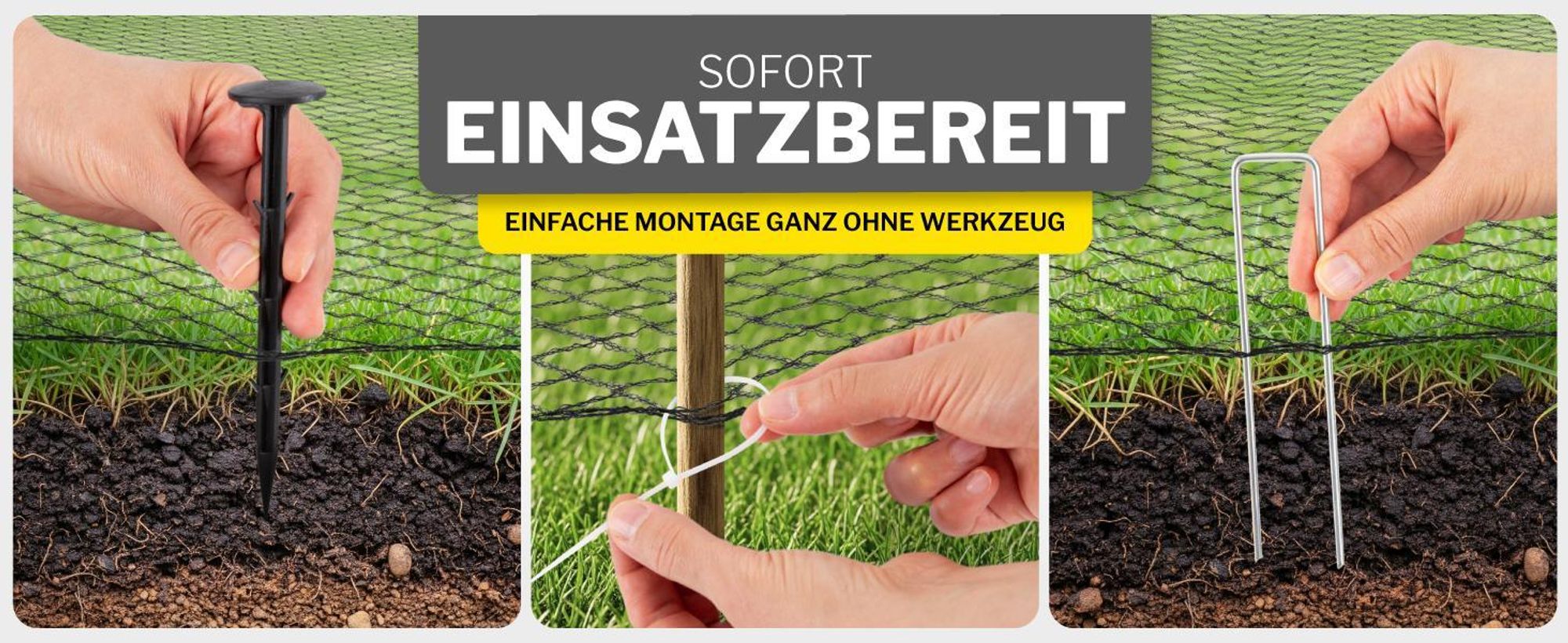Teichnetz feinmaschig - 18 x 18 mm | 5x4 m | Schutznetz gegen Reiher, Laub und Tiere, UV-beständig, inkl. Befestigungsset