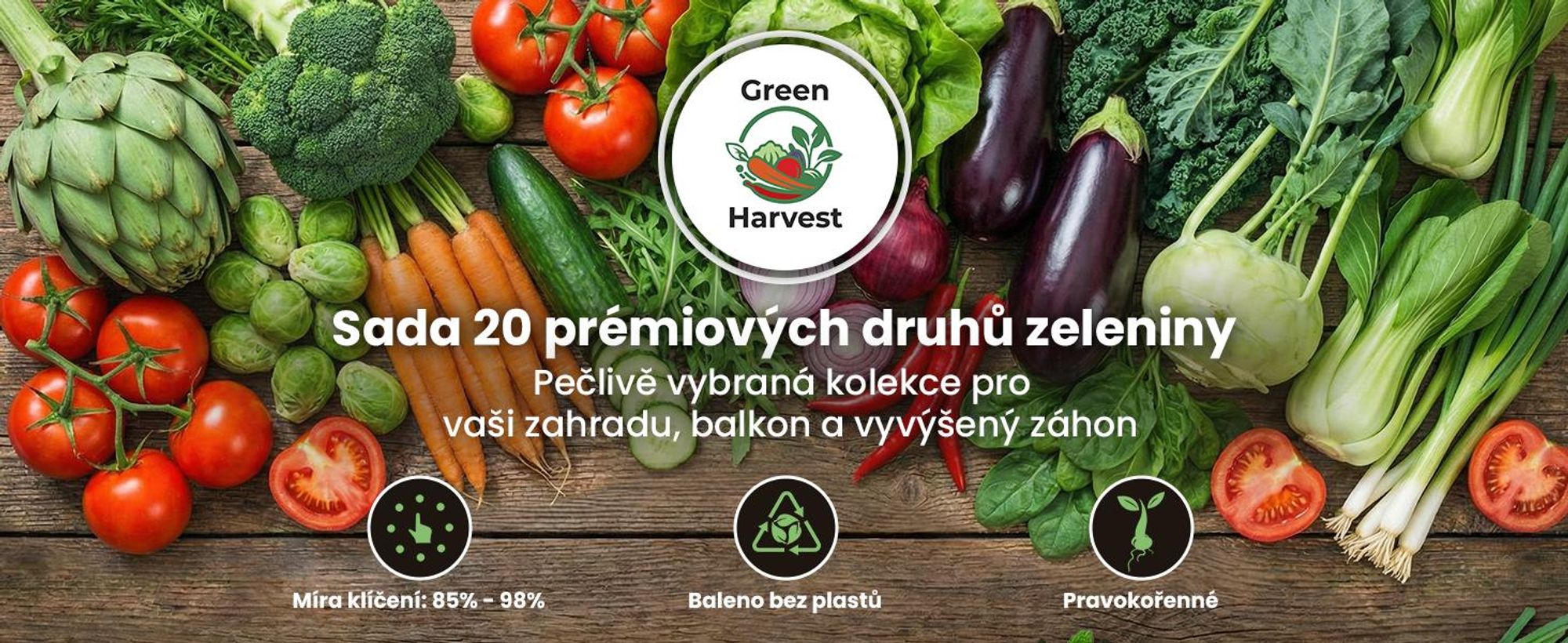 Green Harvest Sada semen zeleniny 20 druhů, 20 sáčků, semena do zahrady