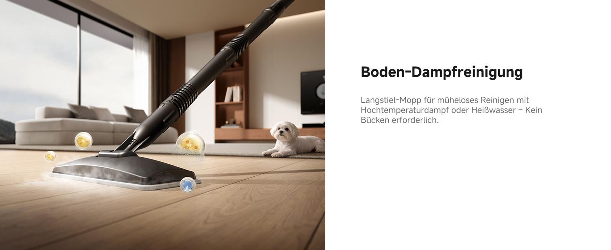 MOVA S10 Dampfreiniger – Mühelose Komplettreinigung für das ganze Zuhause, 9-in-1 Multifunktionsset, 4 Reinigungsmodi