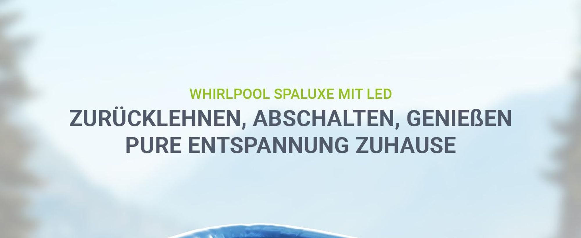 Juskys® Whirlpool SpaLuxe inkl. LED-Beleuchtung Grau/Blau - 3000W, 130 Düsen, aufblasbar