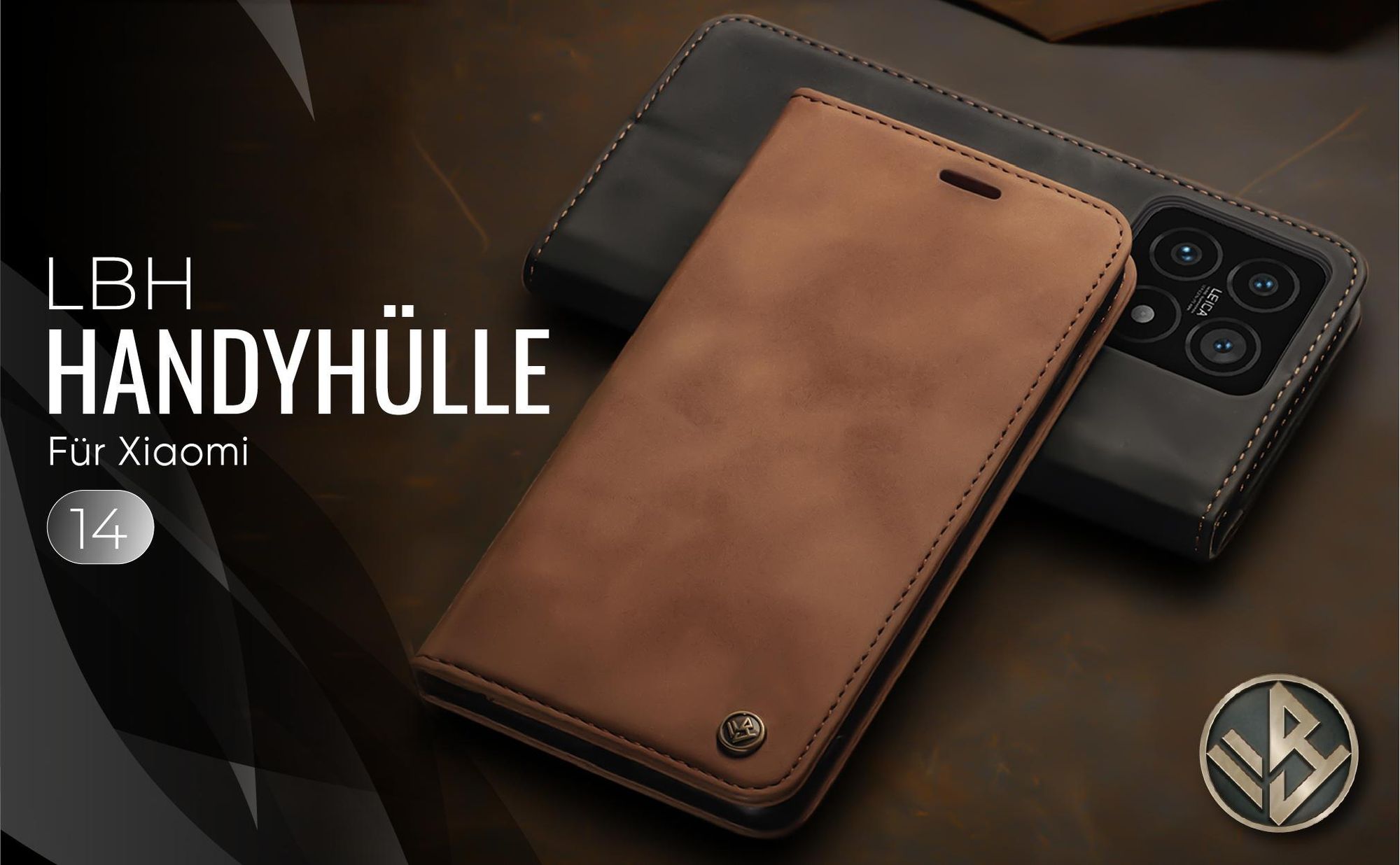 Hochwertige Klapphülle für Xiaomi 14 im klassischen Design