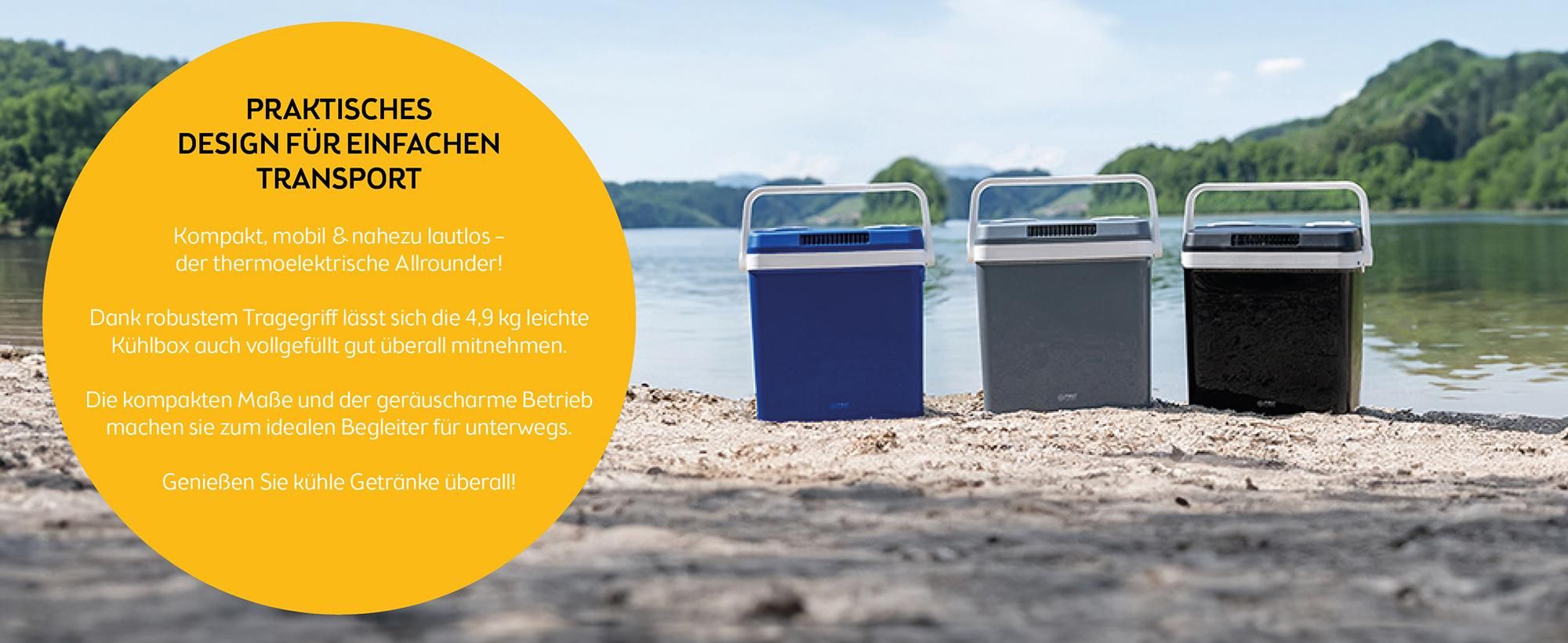 TZS First Austria - Kühlbox 32L elektrisch 12V 230V Anschluss für Auto & Steckdose - Thermoelektrisch - Blau