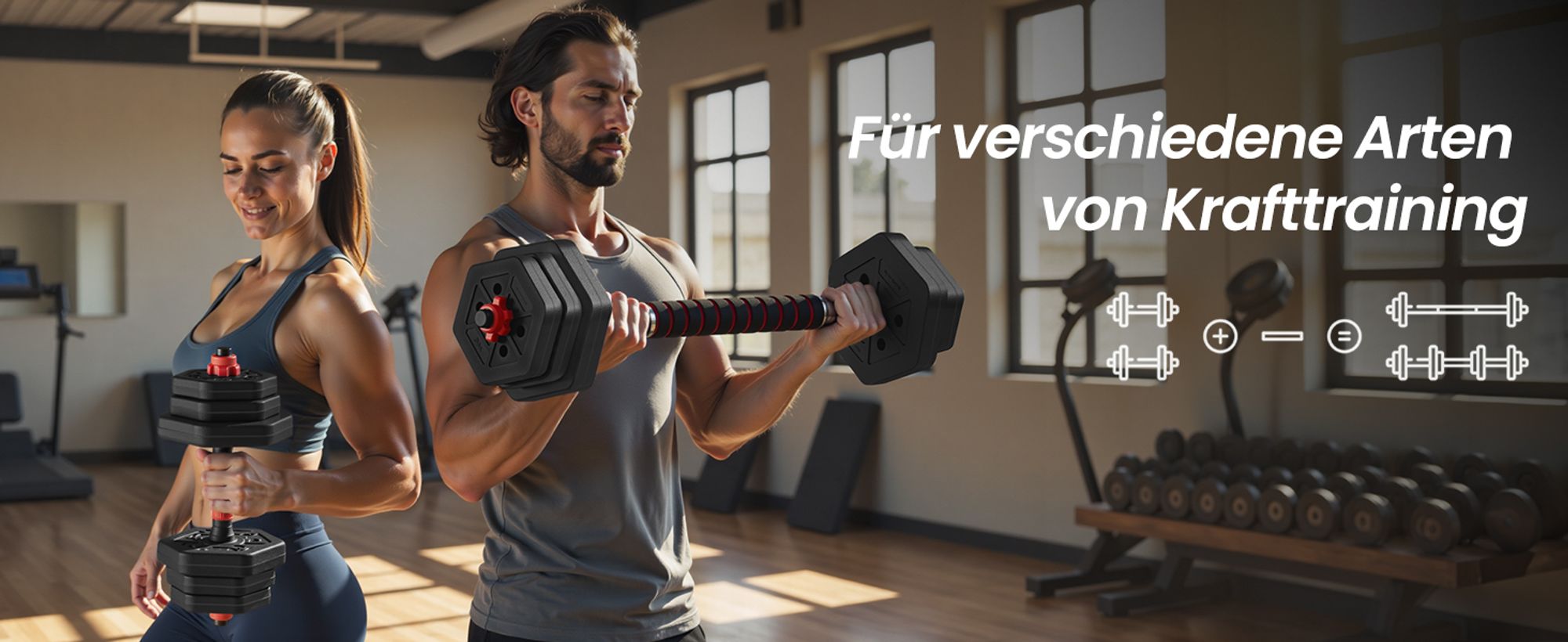 SONGMICS Hantelset, Hanteln mit Verbindungsstange, Hexagon, Kurzhantelset, 10-40 kg, für Workout, Fitnesstraining, Gewichtheben