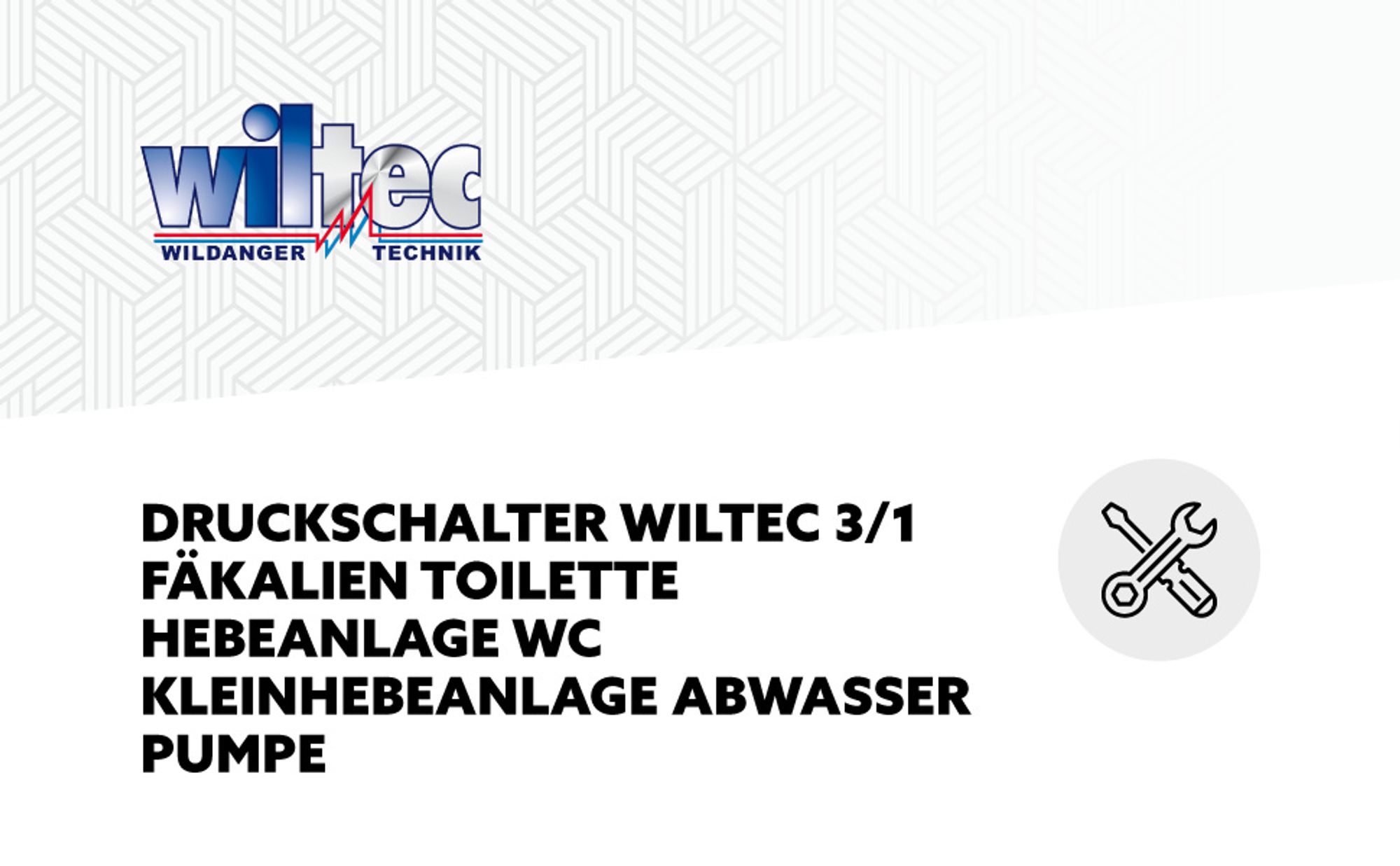 Wiltec Druckschalter für 3/1 Kleinhebeanlage 600 W, Ersatz Druckschalter für Hebeanlage, Ersatzteil mit Schlauchanschluss für Abwasserhebeanlage