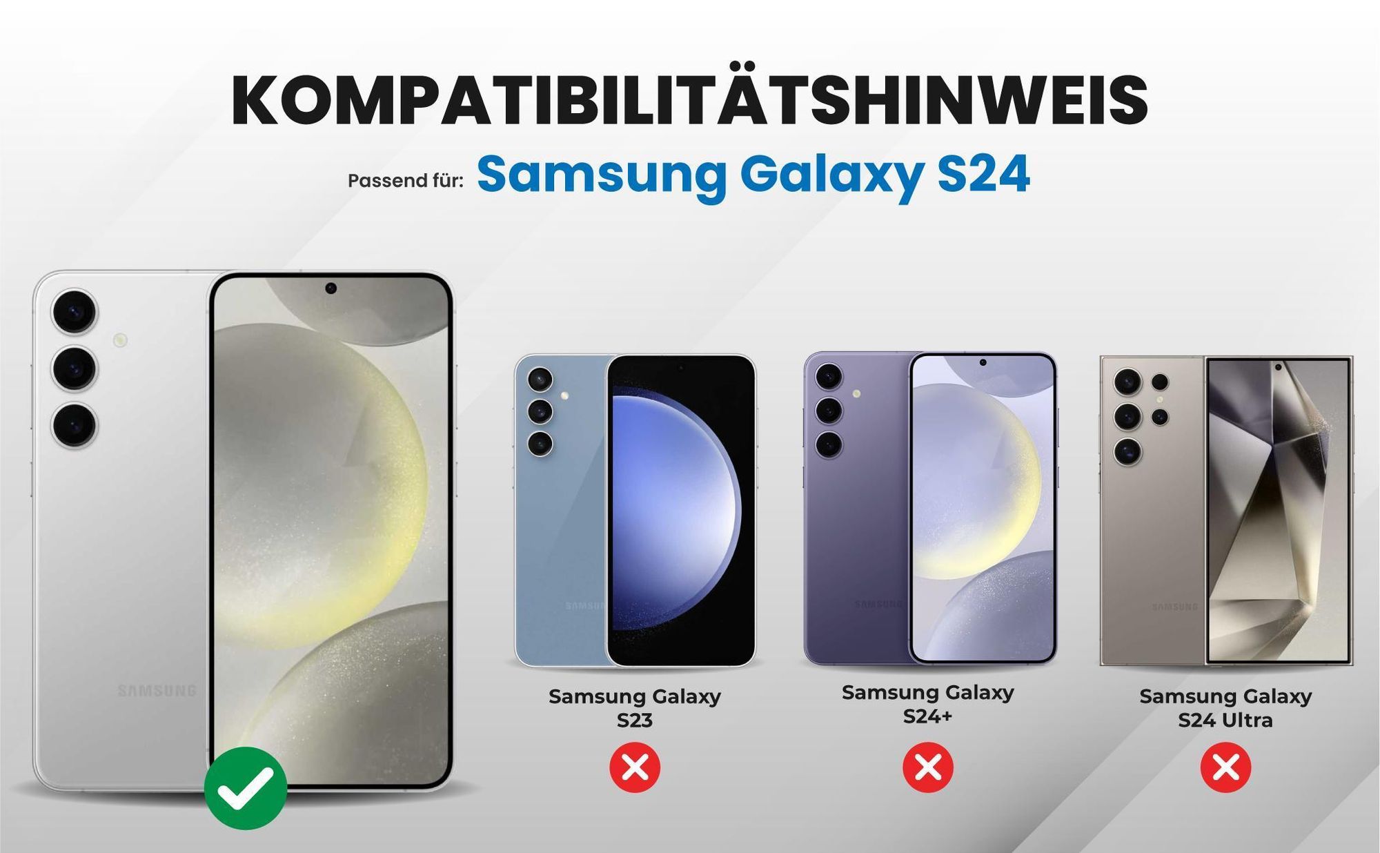 Kompatibilitätshinweise Hülle für Samsung Galaxy S24