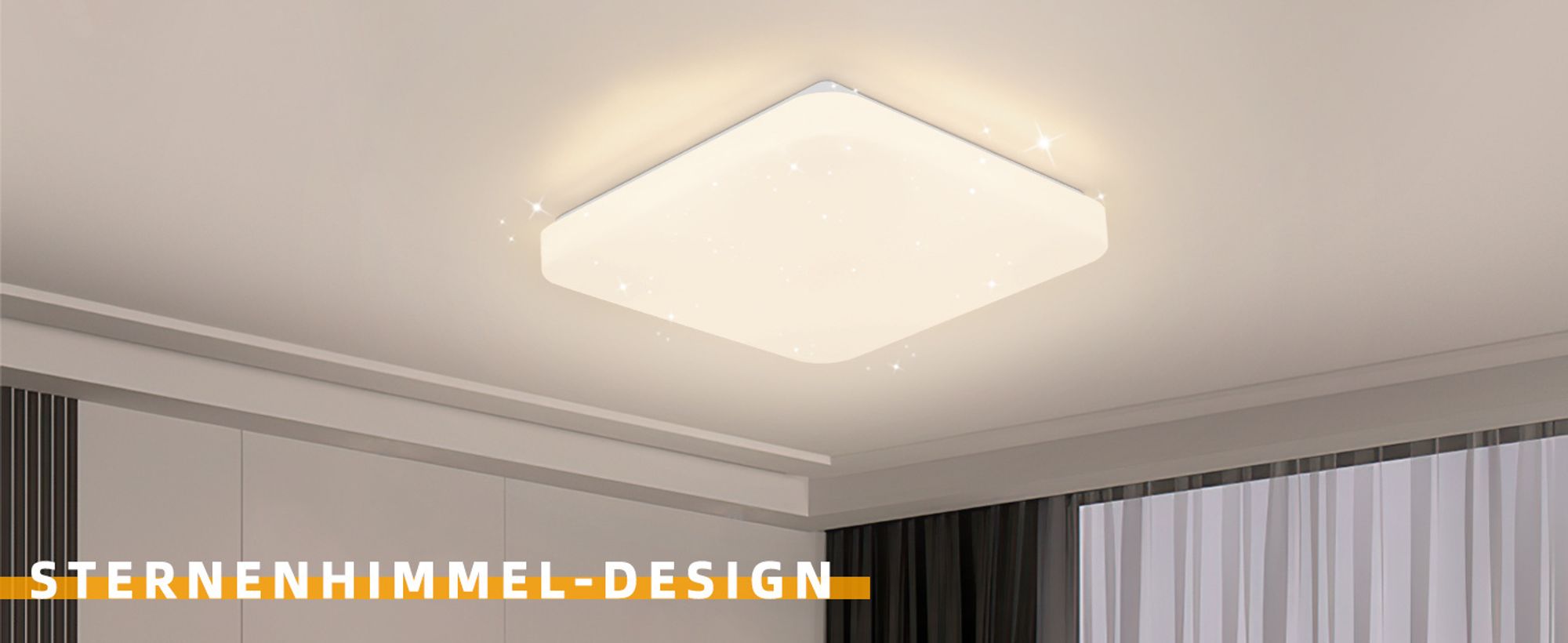 ZMH Led Deckenleuchte 2er Sternenhimmel Deckenlampe Modern Klein Eckig 15W 4000K 21cm Neutralweiß für Schlafzimmer Treppenhaus Küche Wohnzimmer Büro Flur