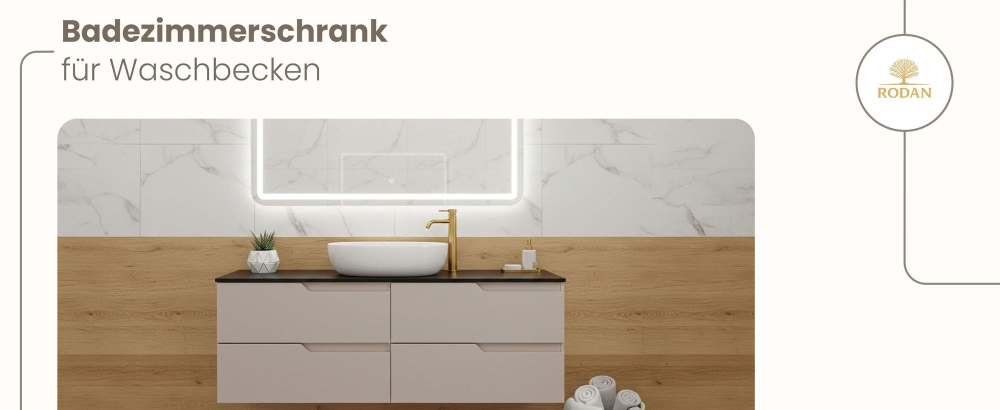 RODAN, Badmöbel, Badschrank, Badezimmermöbel, Badezimmer, MODERN, Waschbeckenunterschrank