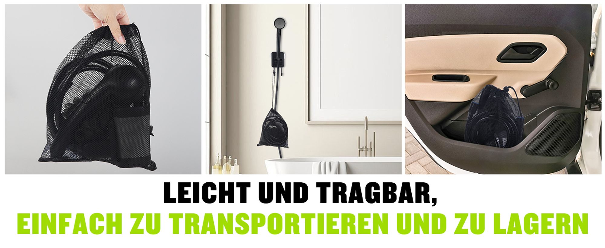 Tragbare Campingdusche,[6000 mAh] ,Pump- und Temperaturanzeige,mit Duschkopf und 2 m Schlauch für Garten, Waschen des Autos, Strand, Camping, Haustier