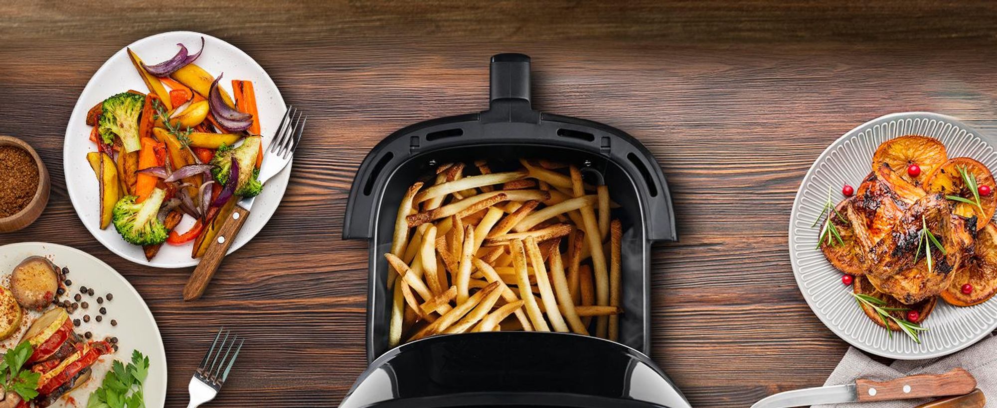 Extralink Air Fryer 6,5 L Heißluftfritteuse 1800 W mit Sichtfenster und LED-Touchdisplay