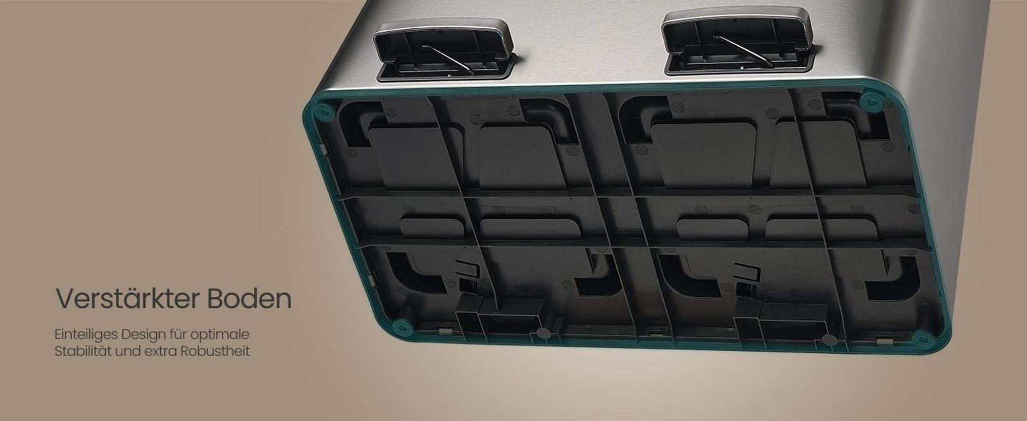 Abfalleimer 2 Fächer, Mülleimer 2 x 30 L, Tretmülleimer Softclose-Deckel, Küche, herausnehmbare Inneneimer, silbern