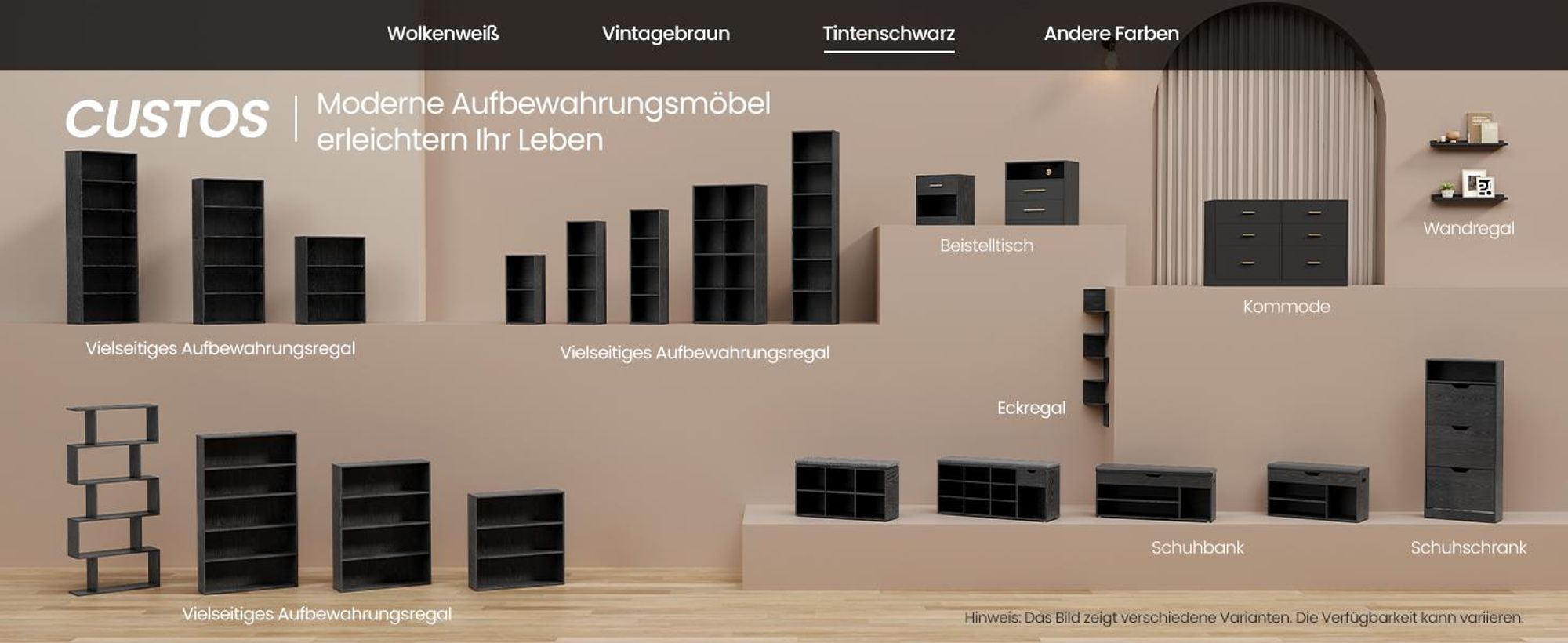 VASAGLE Beistelltisch mit Schubladen, 2er Set, Nachttisch aus Holz, Schlafzimmer, Massivholzbeine, schwarz