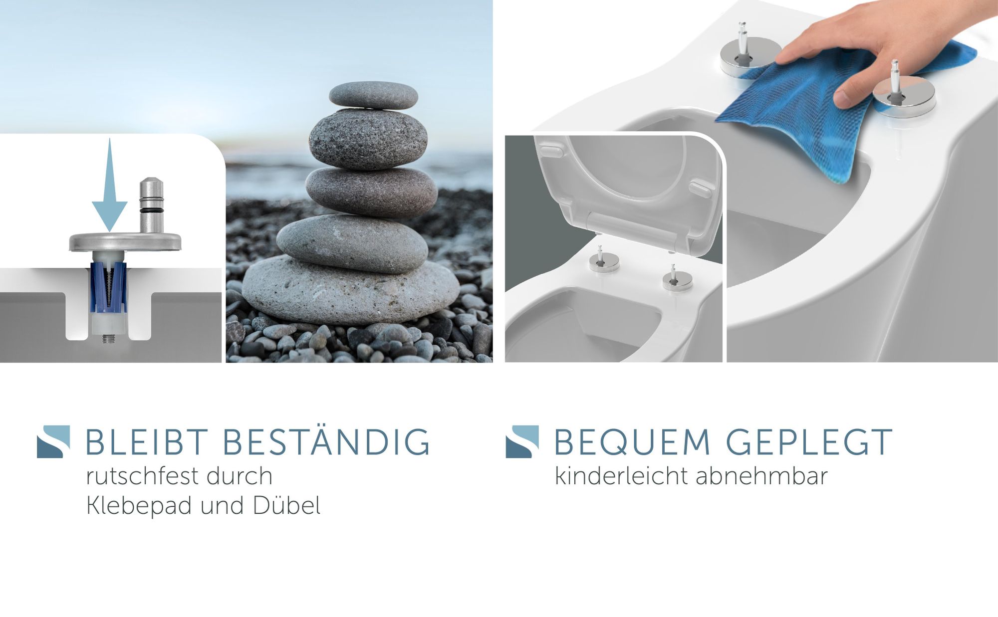 SCHÜTTE Duroplast WC-Sitz D-Form WHITE, PREMIUM, mit Absenkautomatik und Schnellverschluss