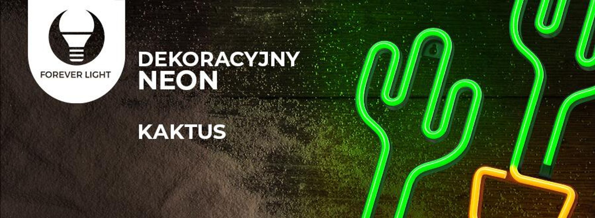 Neon Led Kaktus Pomarańcz/Zielony Bat + Usb Flne02 Forever Light