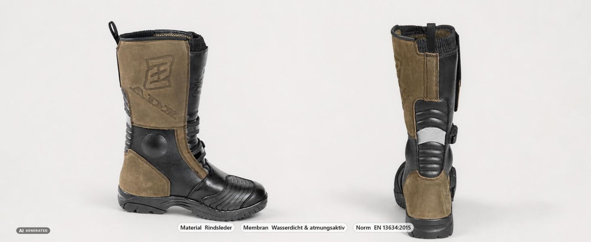 Bogotto ADX-E wasserdichte Motorradstiefel, schwarz/braun, 43