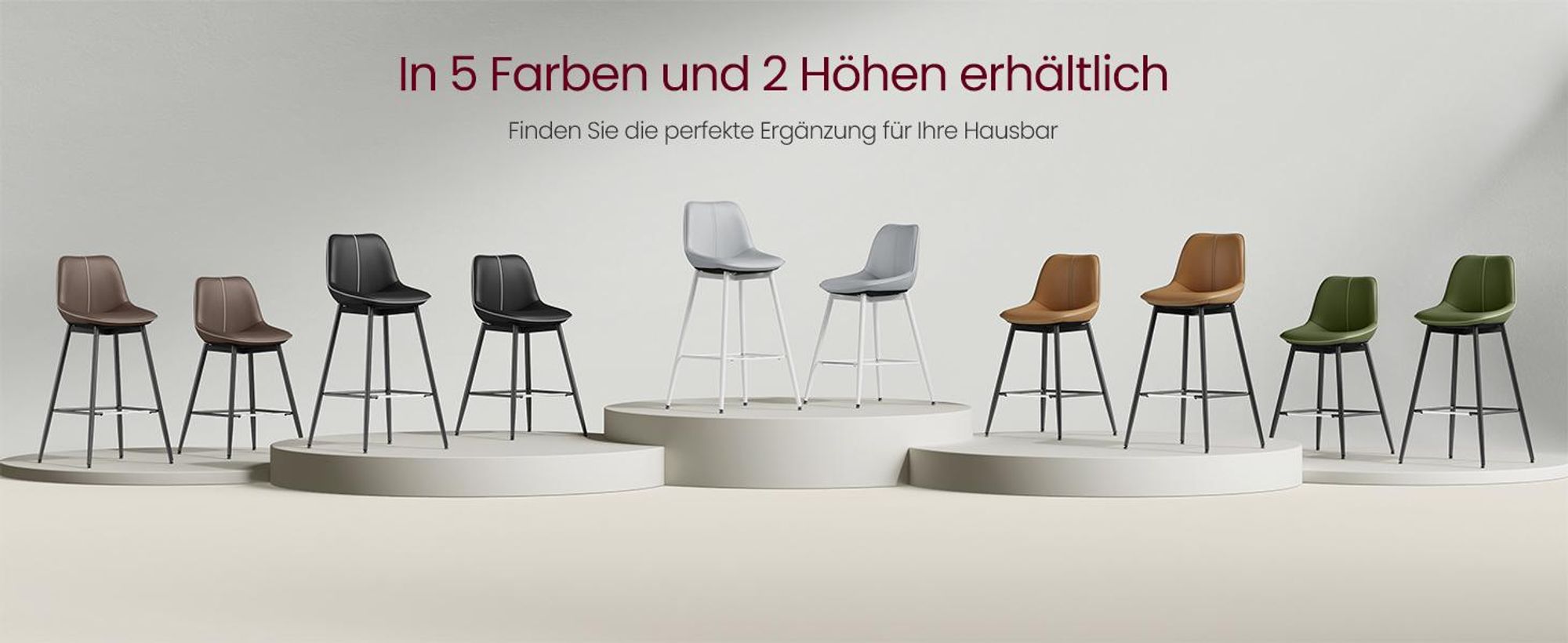 VASAGLE Barhocker 2er Set, ergonomische Rückenlehne, Metallbeine mit verstellbaren Universalfüßen, 62 cm hoch, Taubengrau