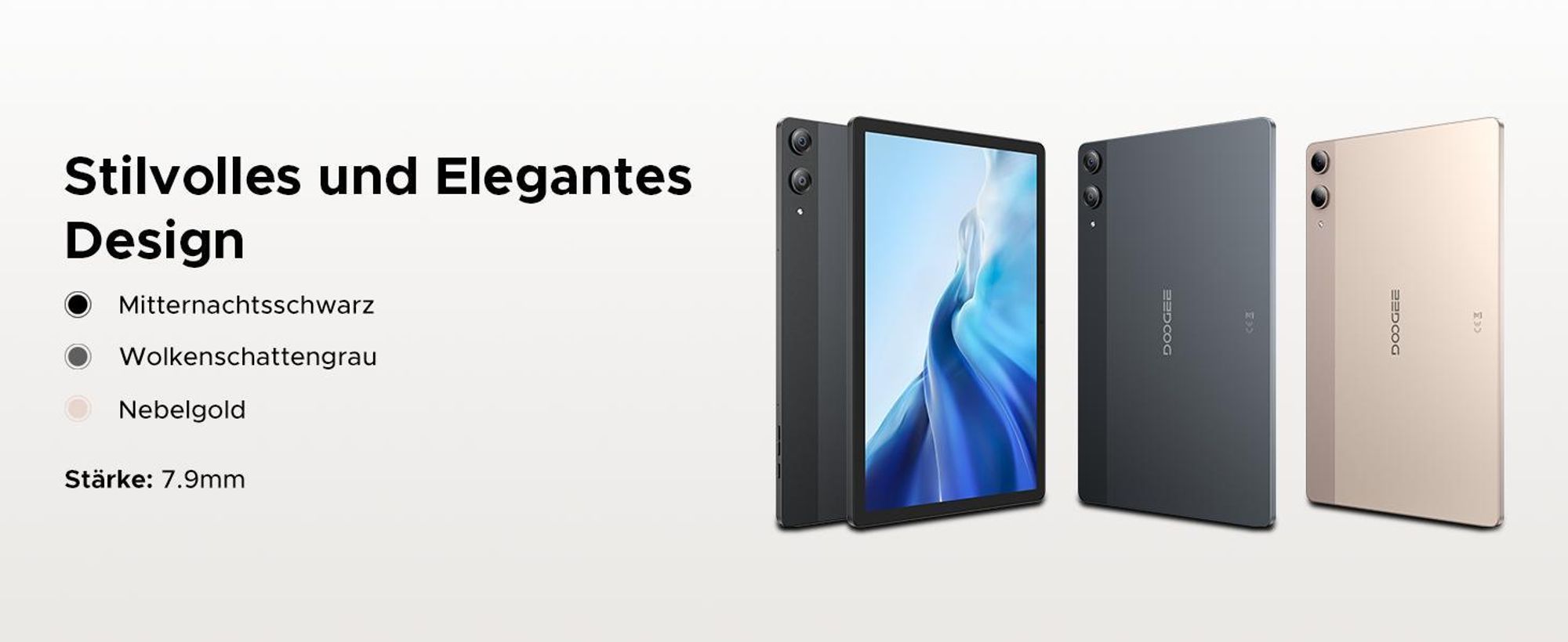 DOOGEE Tab E3 Pro - Tablet, Android 16, 13 Zoll, 32GB+256GB, 4G LTE, 90Hz,11000mAh/18W, Vier Trompeten