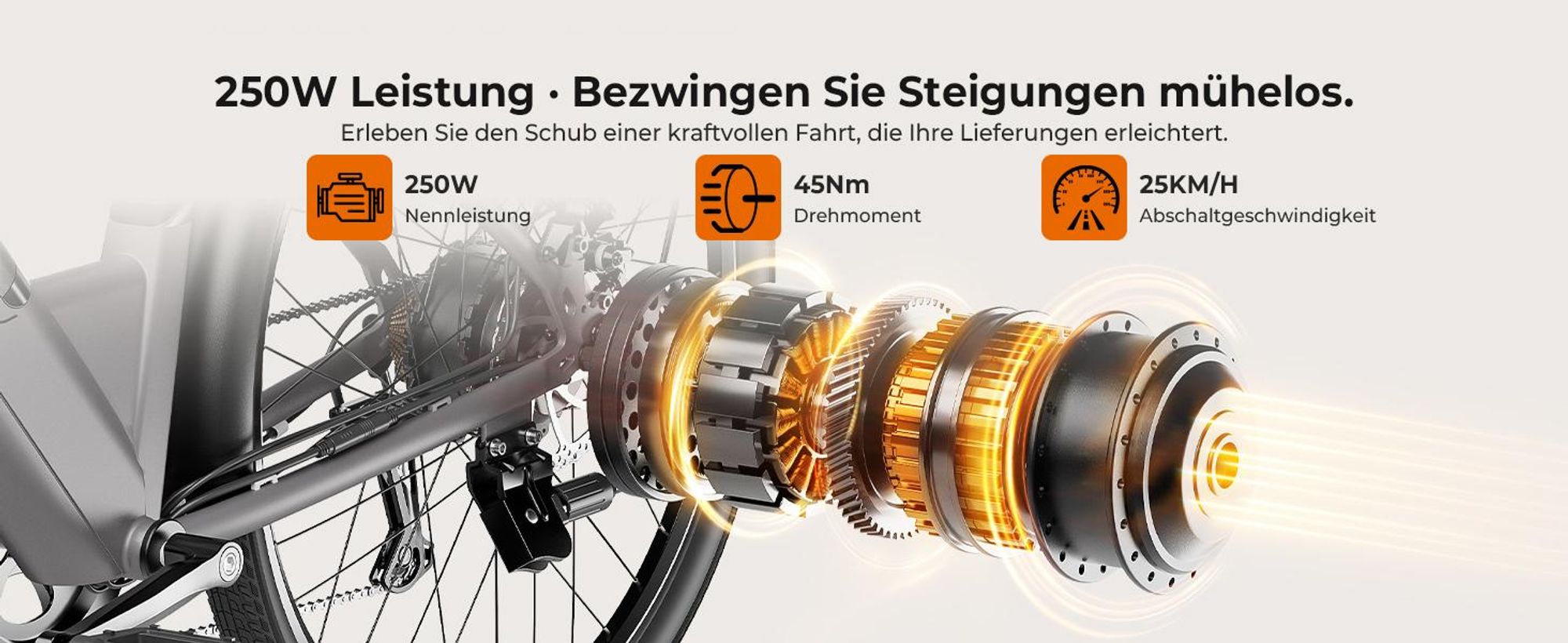 Touroll J2 ST E-Bike 26 Zoll, 250W Motor, 45Nm Drehmoment, 100km Reichweite, Tiefeinsteiger, Shimano 7-Gang, LED Display