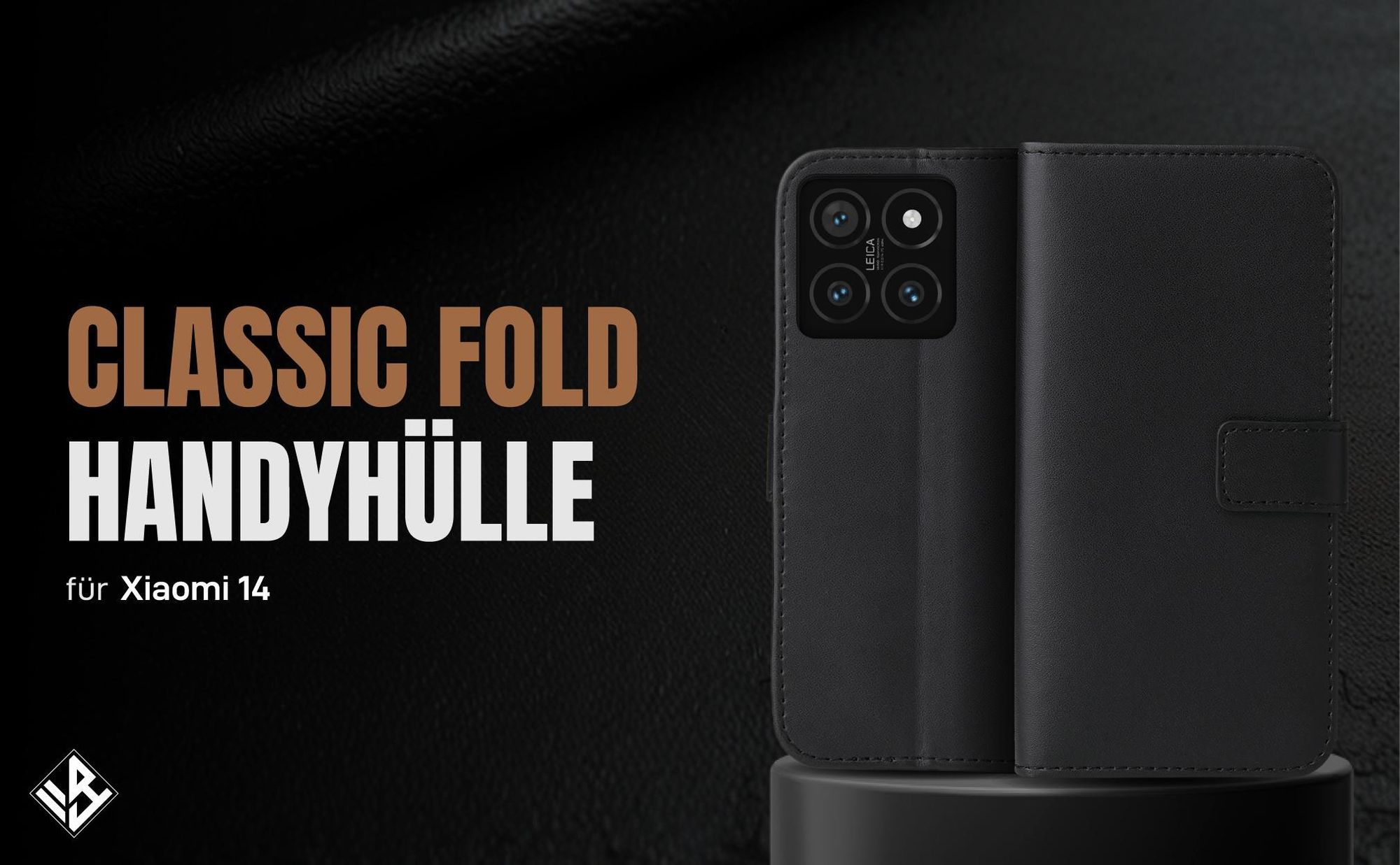 Schwarze Klapphülle für Xiaomi 14 mit Wallet-Funktion