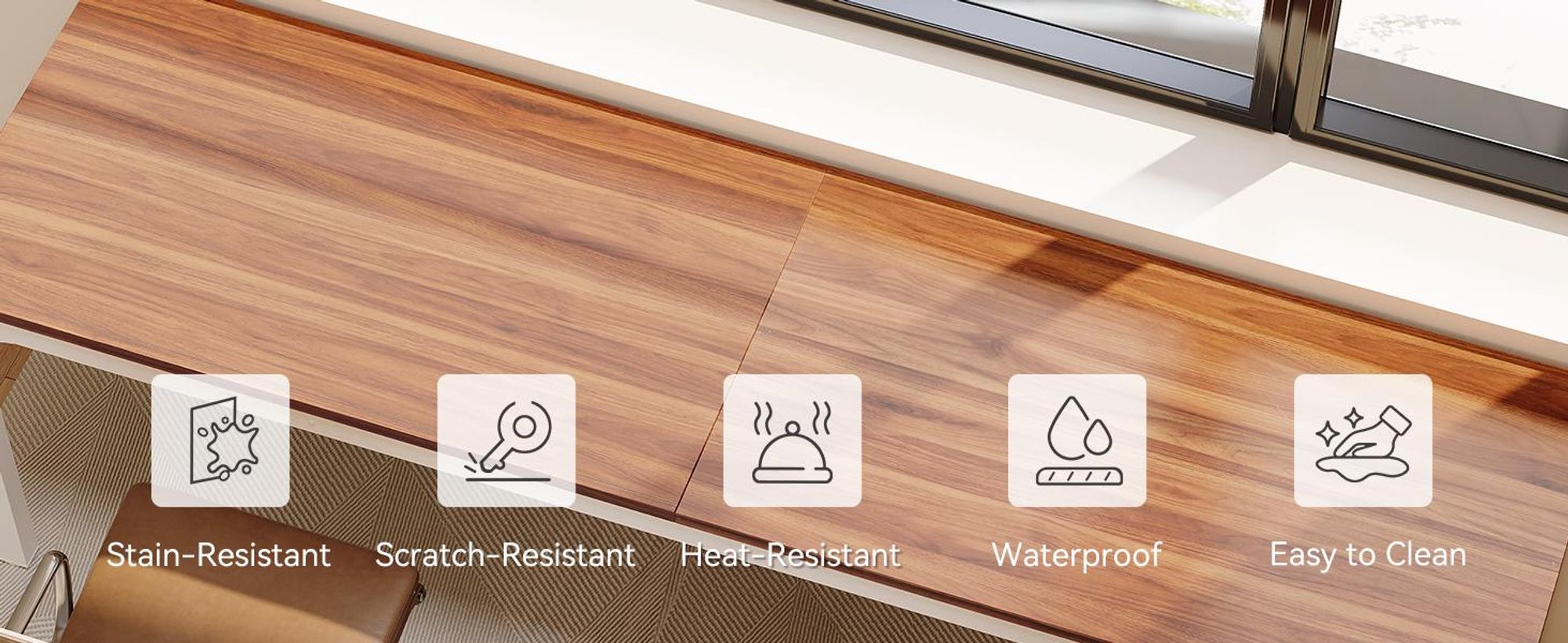 Schreibtisch, 200 cm Computertisch für 2 Personen, PC-Arbeitstisch, Konferenztisch, große Businesstische, Tische, für das Homeoffice