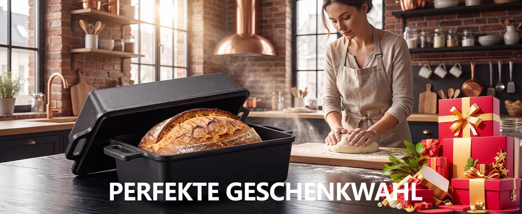 Gusseisen Brotbackform mit Deckel Ideal als Kastenform Toastbrot Brotform 28cm