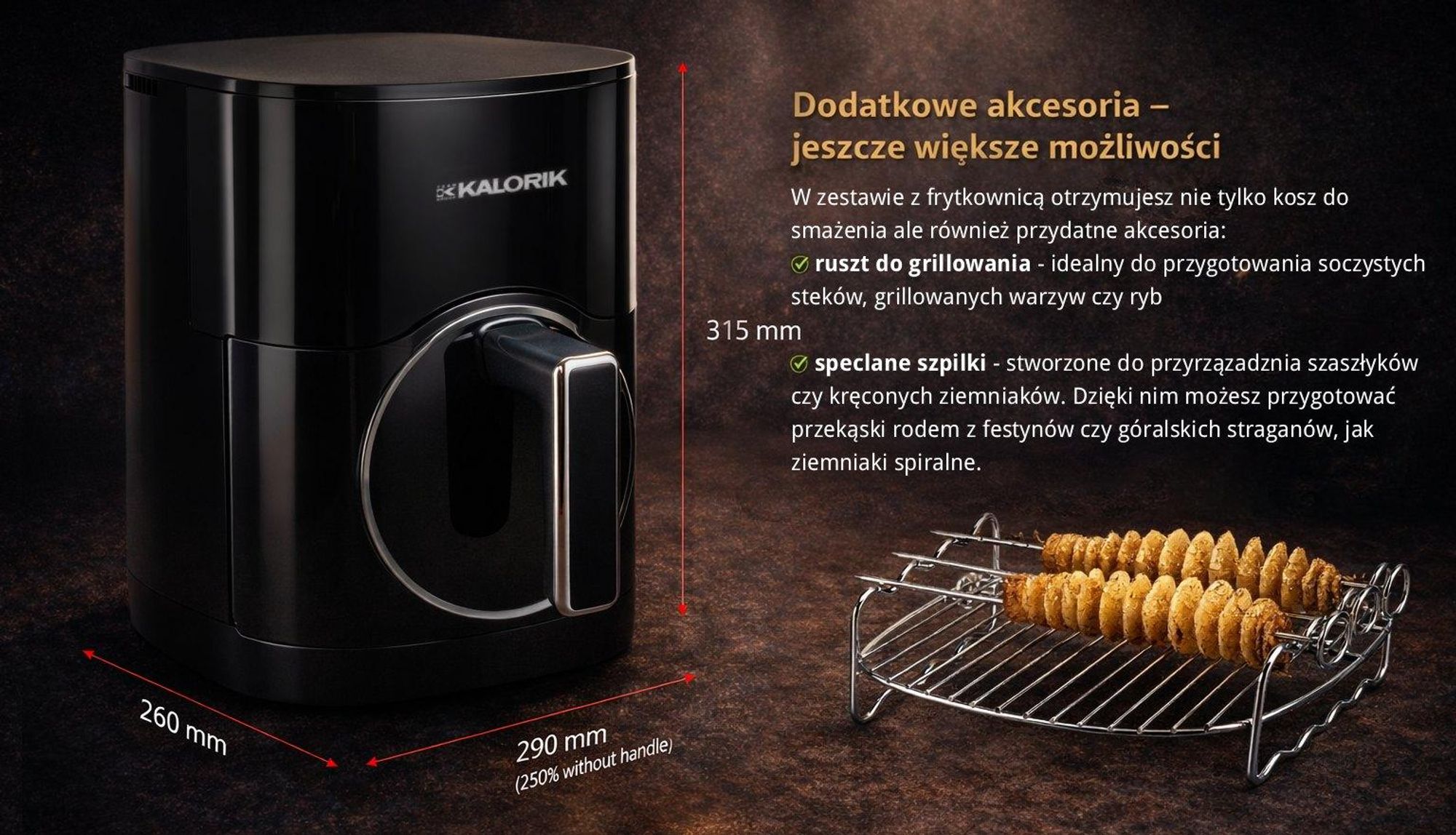 Frytkownica Beztłuszczowa 2000W 2 Grzałki 6L Frytownica Na Gorące Powietrze Funkcja Suszenia Okienko Podglądu Kalorii Frytownica Powietrzna
