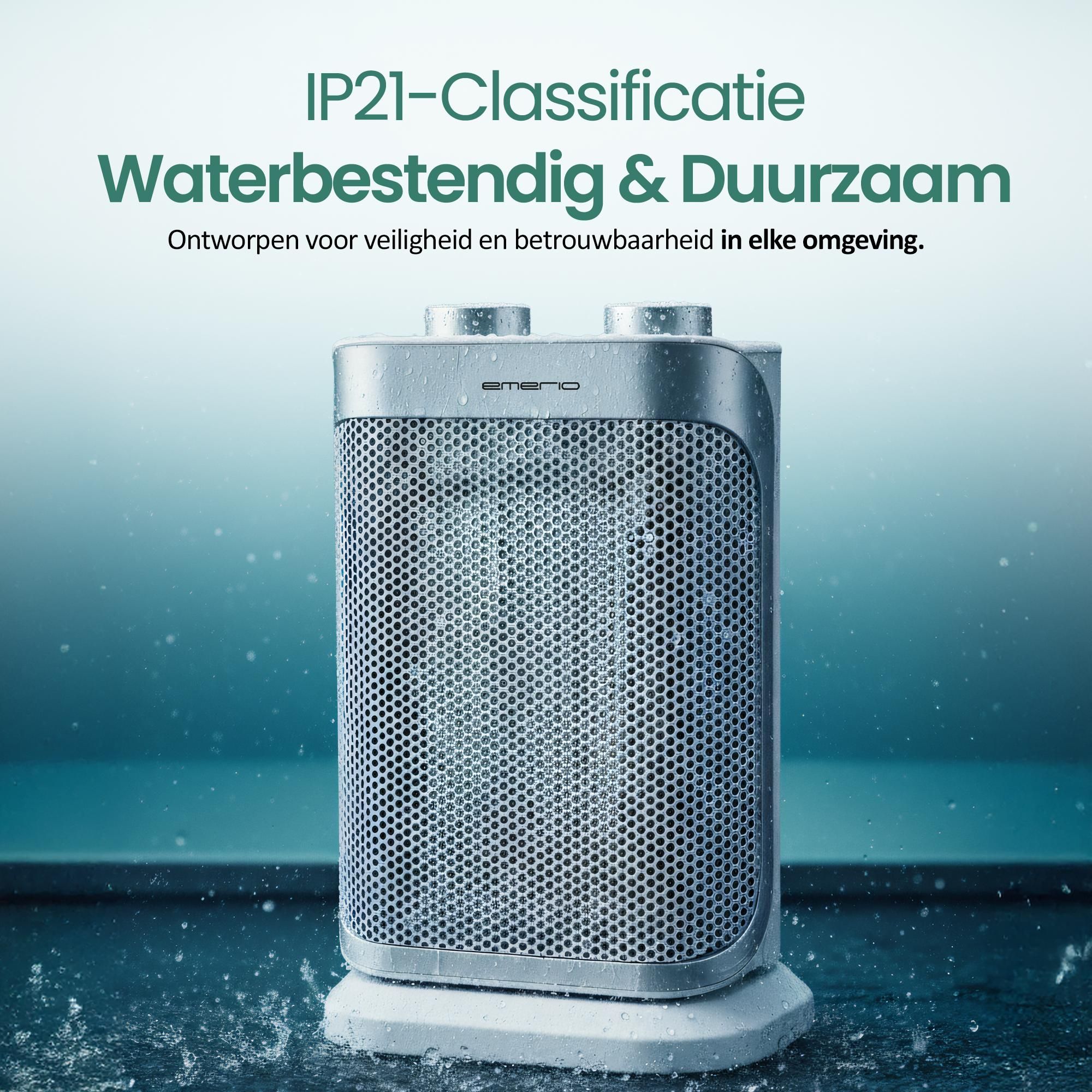 Emerio PTC-Ventilatorkachel – 15 m² – IP21 – 2 Standen – Instelbare Thermostaat – Oscillatiefunctie – Omvalbeveiliging – FH-110691.4