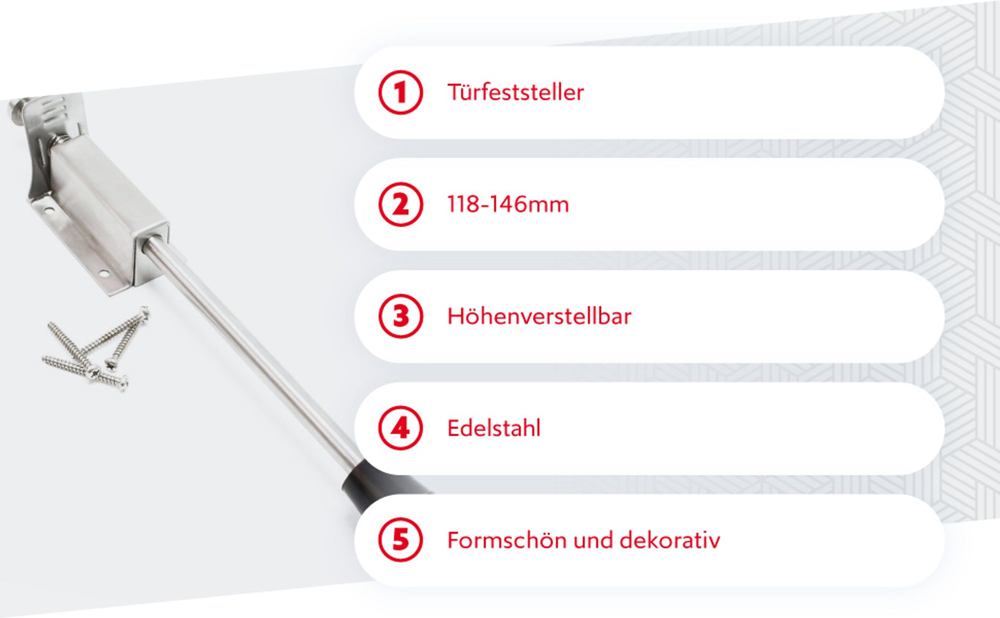 Pedal Türstopper 118-146 mm Edelstahl Türfeststeller Bodentürstopper Türbremse