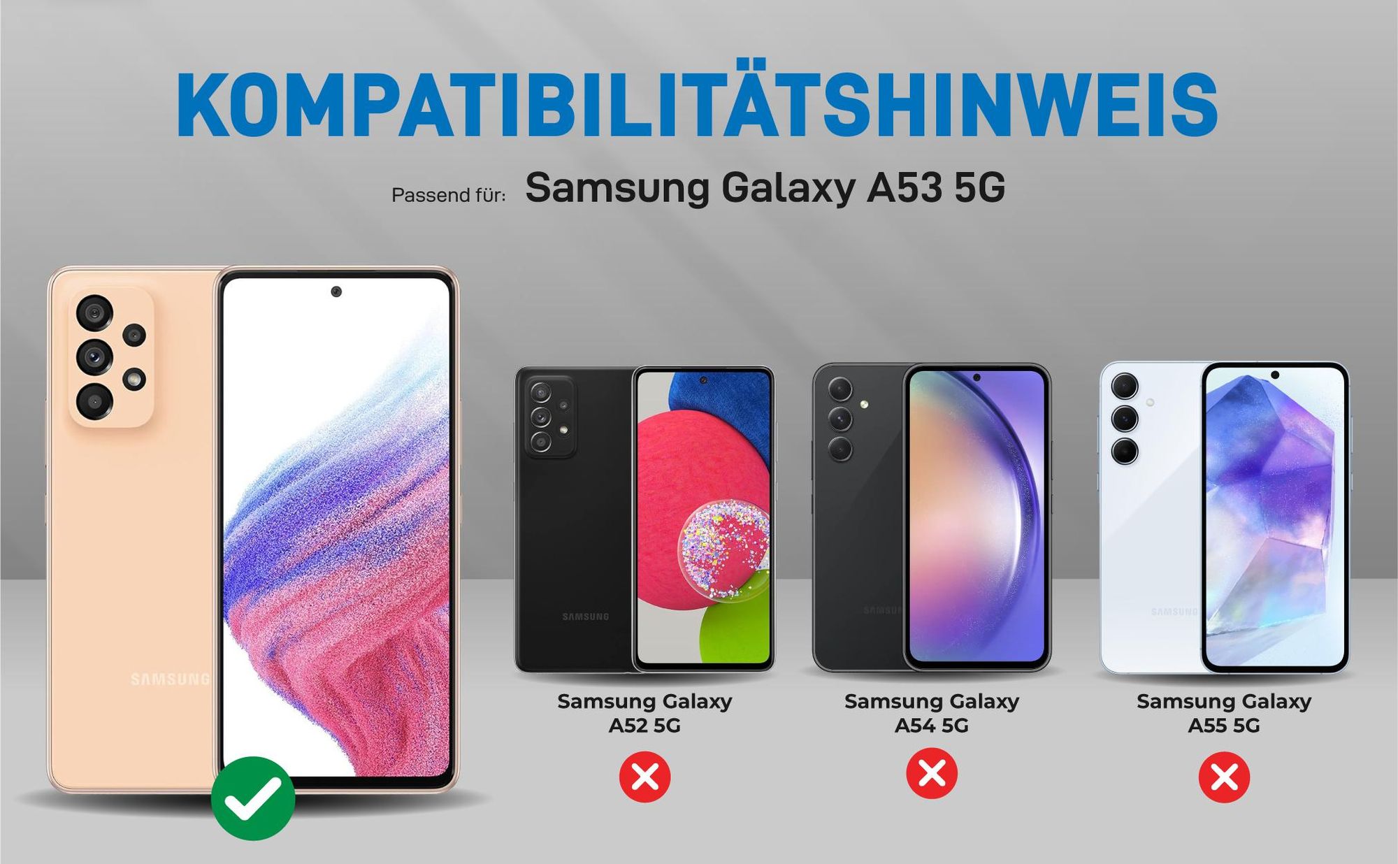 Kompatibilitätshinweise Hülle für Samsung Galaxy A53 5G