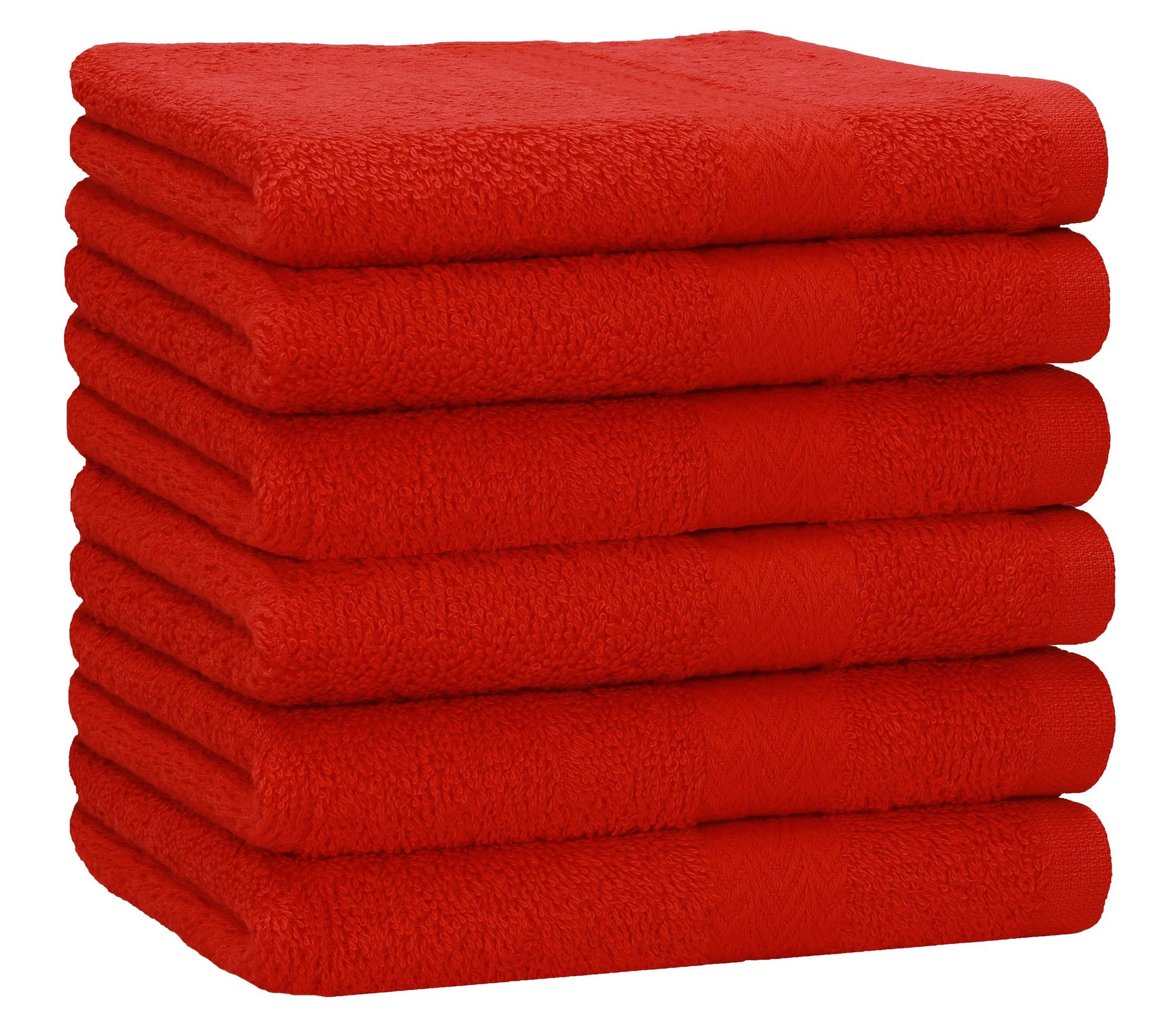 Betz 6 Stück Duschtücher 70 x 140 cm PREMIUM 100% Baumwolle Liegetuch Strandtuch   Farbe: rot