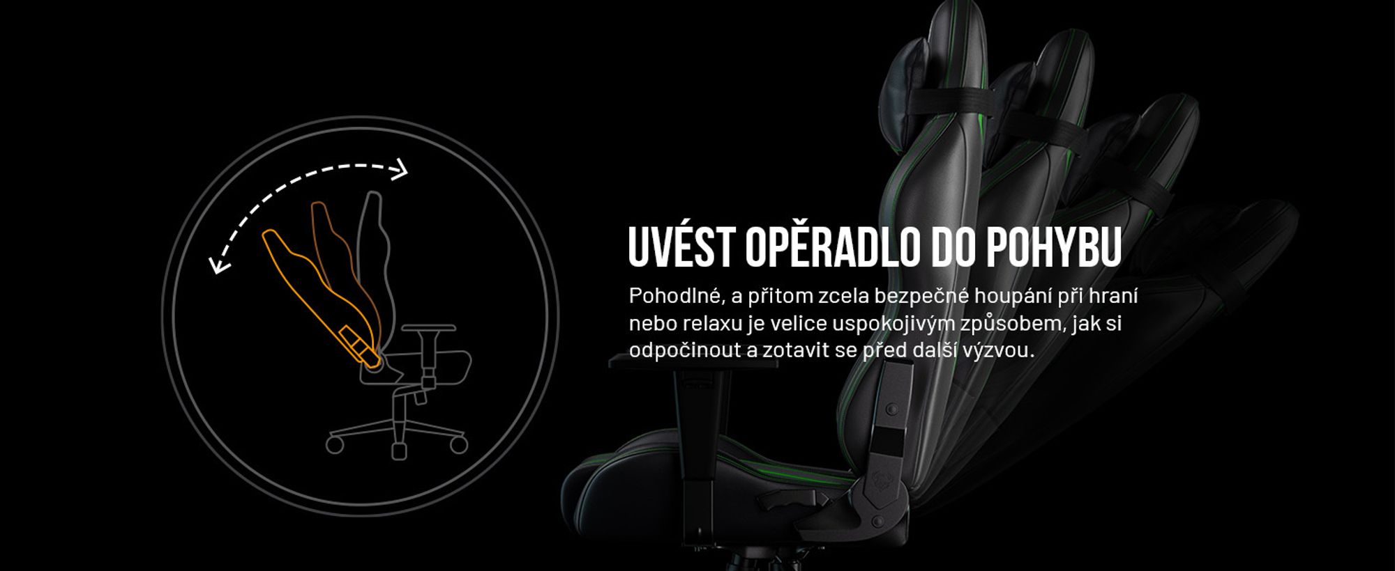 Herní židle Diablo X-One 2.0 Kancelářská židle Nastavitelné područky Ergonomický design Krční/bederní polštář, Barva: Černá-Zelená, Velikost Normal