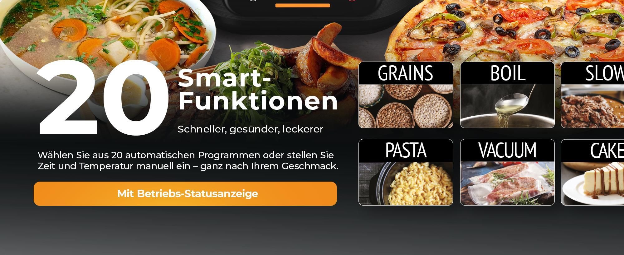 Balter Reiskocher, Multikocher, 4L mit 20 Programmen & Warmhaltefunktion, Dampfgarer, Touch-Bedienfeld, Fuzzy Logic, Premium-Topf, Klein, Schwarz