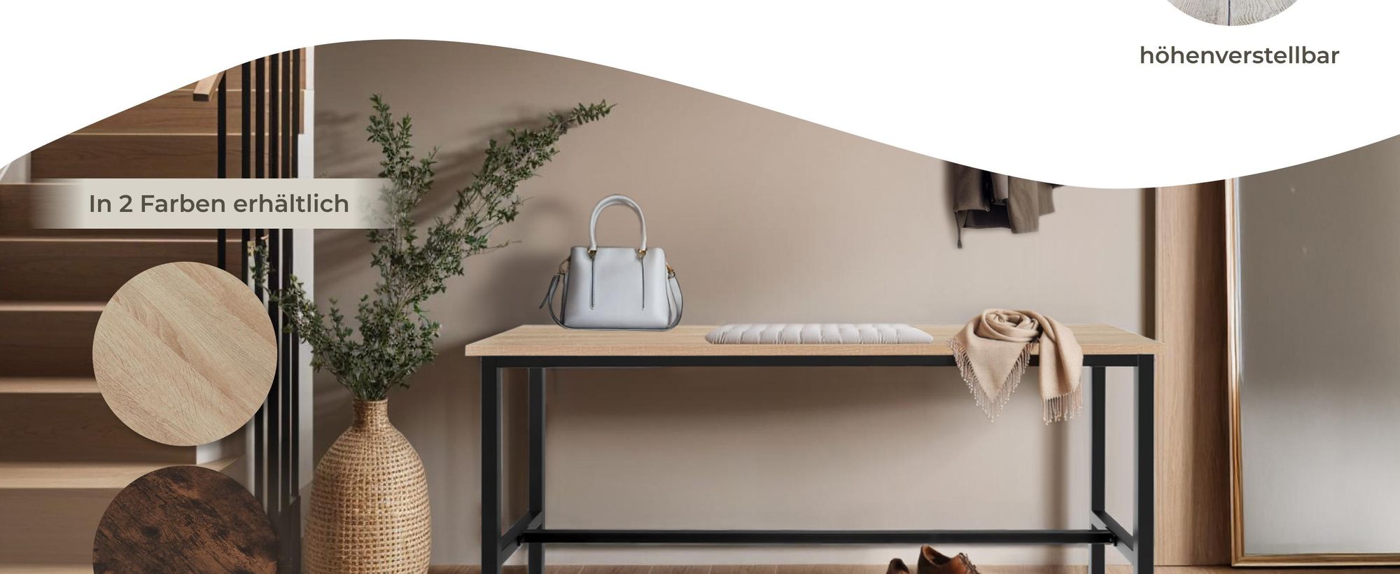 tectake® 2er Set Sitzbank Fairfield 108 x 32,5 x 50 cm